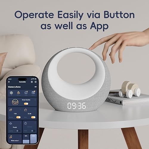 Miniatura 9 de Gianna Máquina de sonido para bebés Auto-calmante, grabación personalizable, 26 sonidos calmantes, 8 luces para el cuidado de los ojos, máquina de