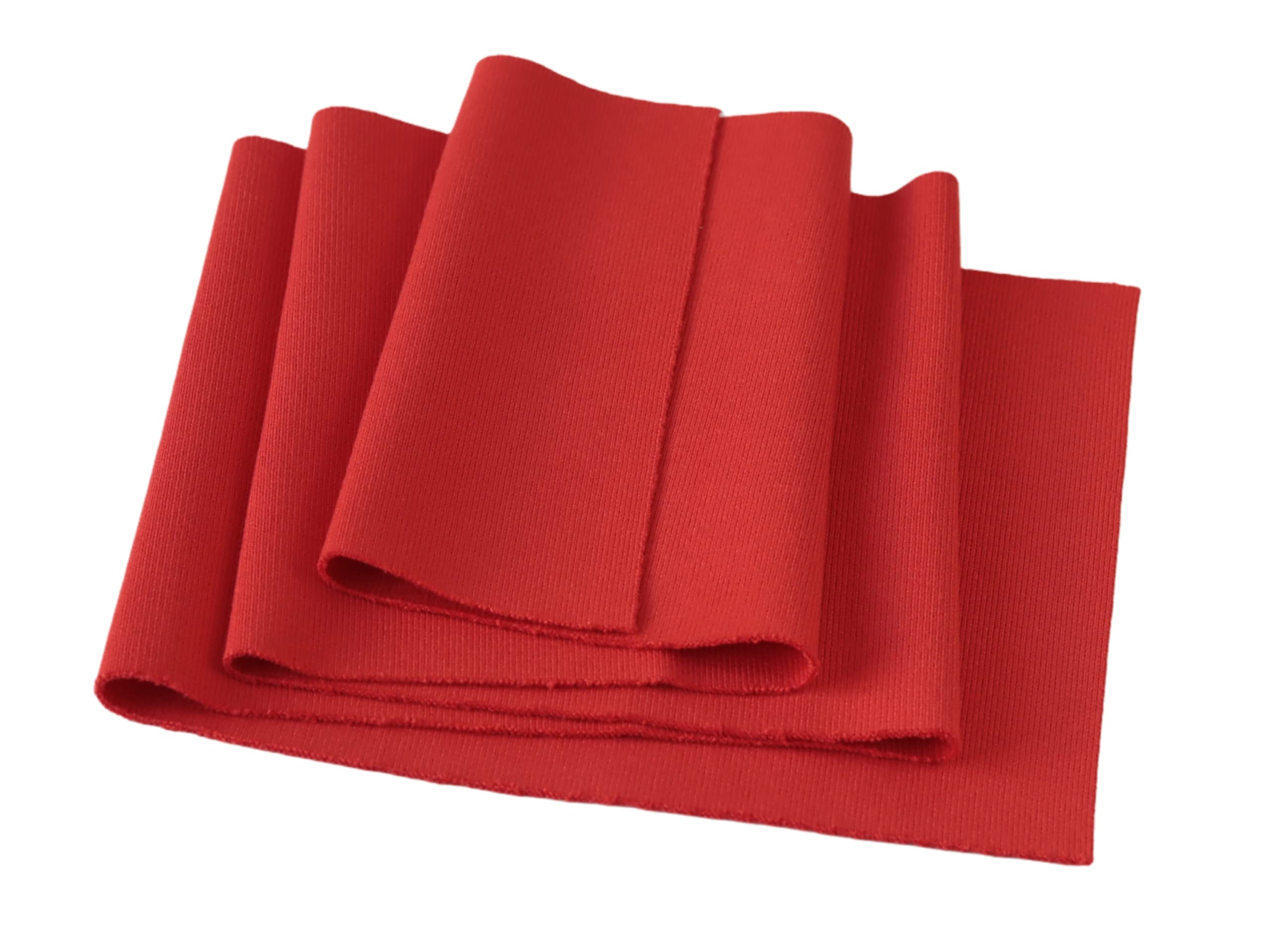TinaKim Ribbing Knit Fabric, for Waistbands Collar Cuffs Material (Strip of Red, 40x8in)