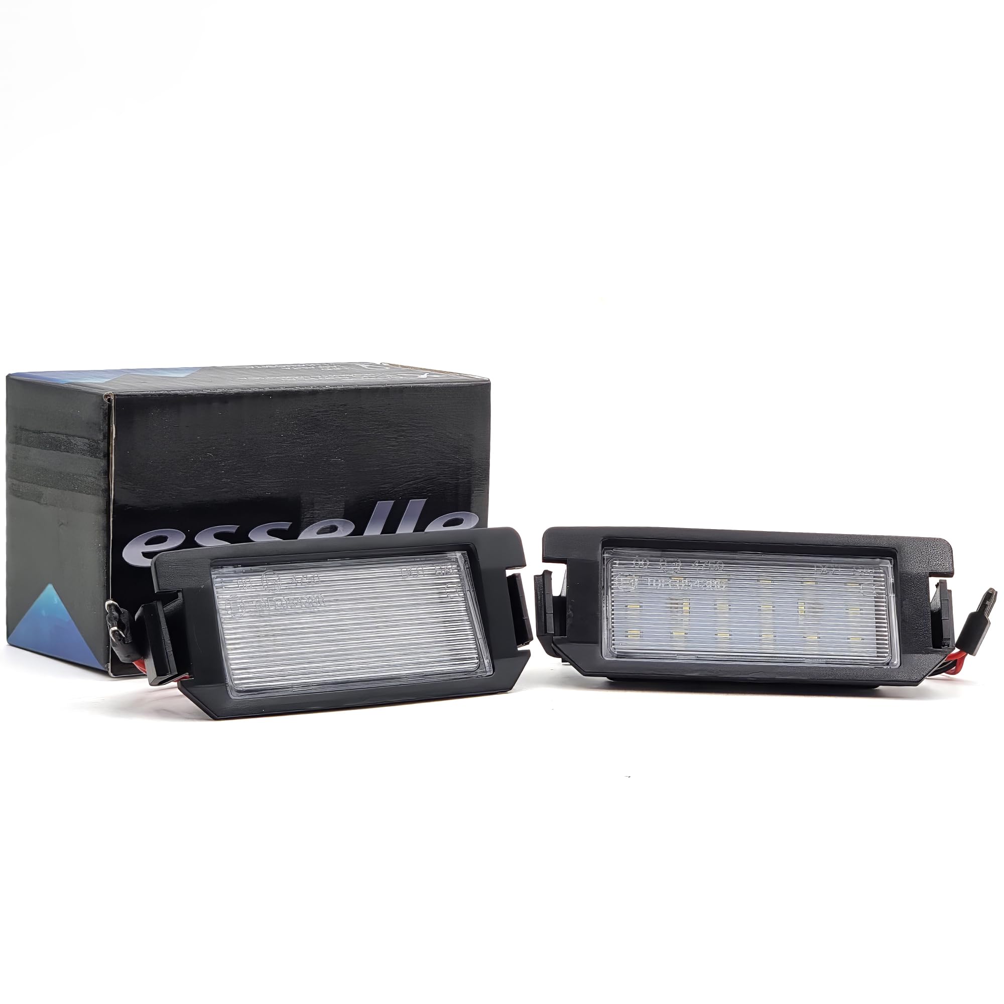 Placchette Luci Targa LED Compatibili con Hyundai Genesis, I10 MK2, I10 MK3, I20, I30 MK1, Picanto 2, Rio 3, Soul, Soul 2, Veloster 18 SMD CANBUS 6000K Bianco Plug & Play