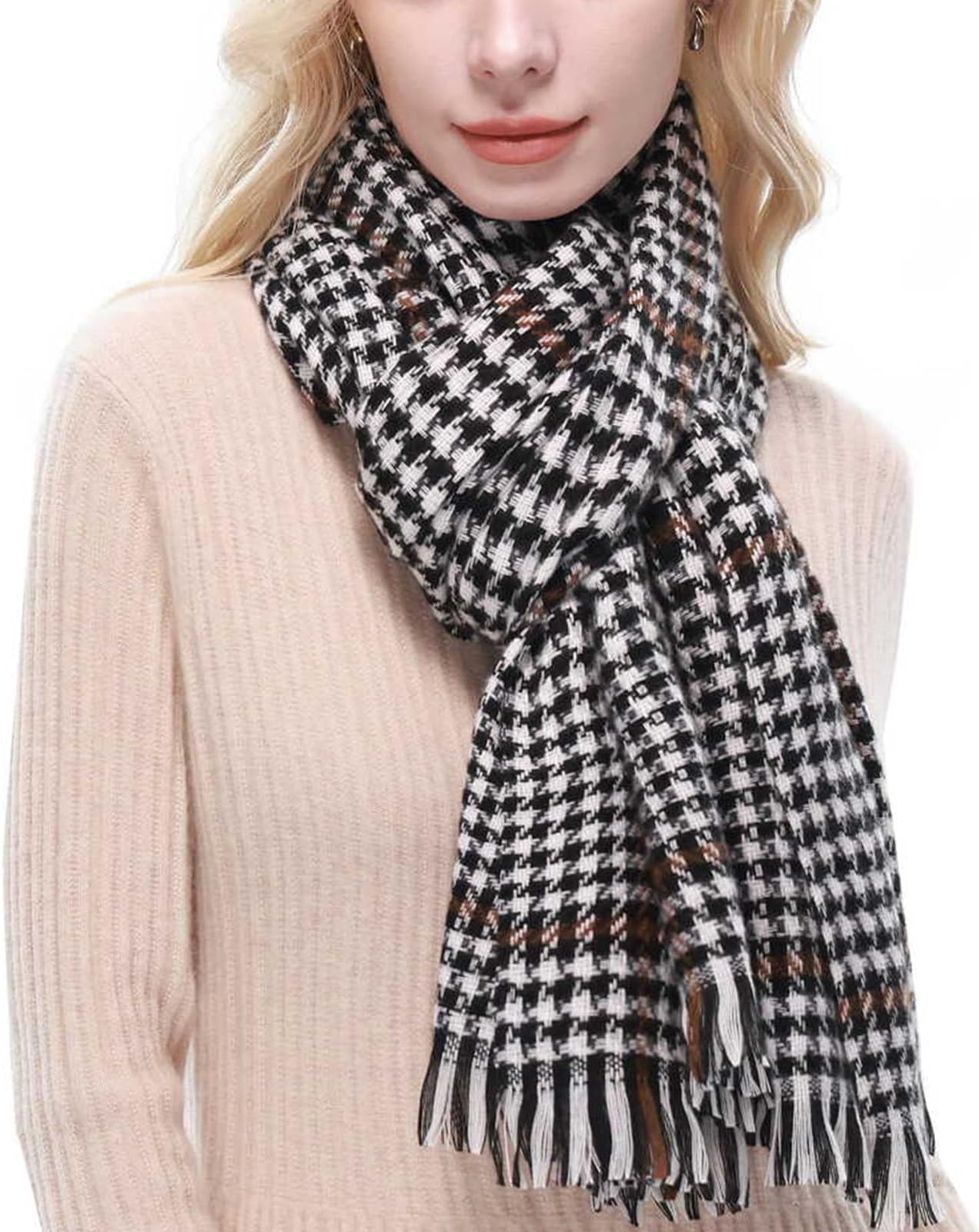 RIIQIICHYWomen Winter Tartan Scarf Ladies Warm Blanket Pashmina Shawl Wraps Christmas Gifts