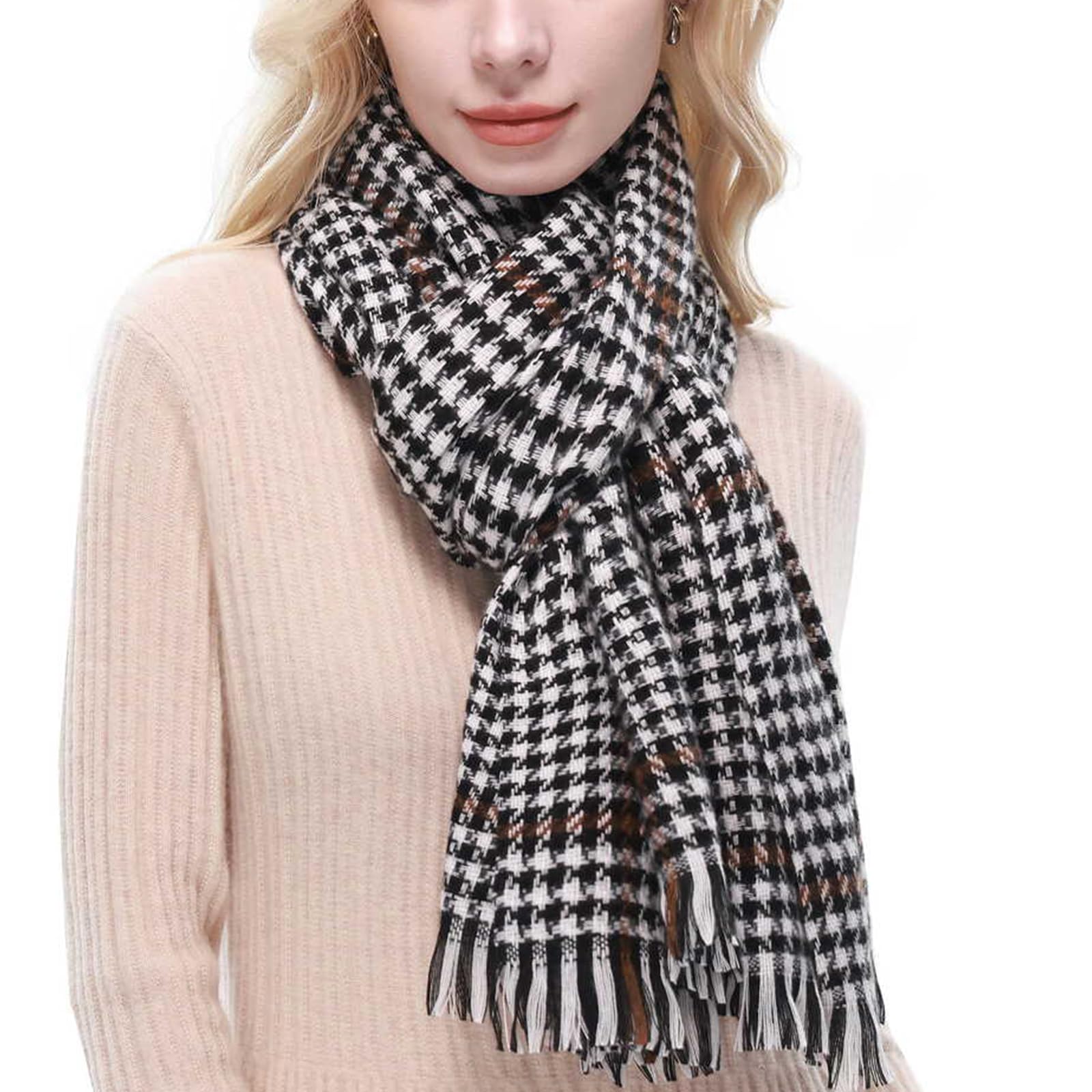 RIIQIICHYWomen Winter Tartan Scarf Ladies Warm Blanket Pashmina Shawl Wraps Christmas Gifts