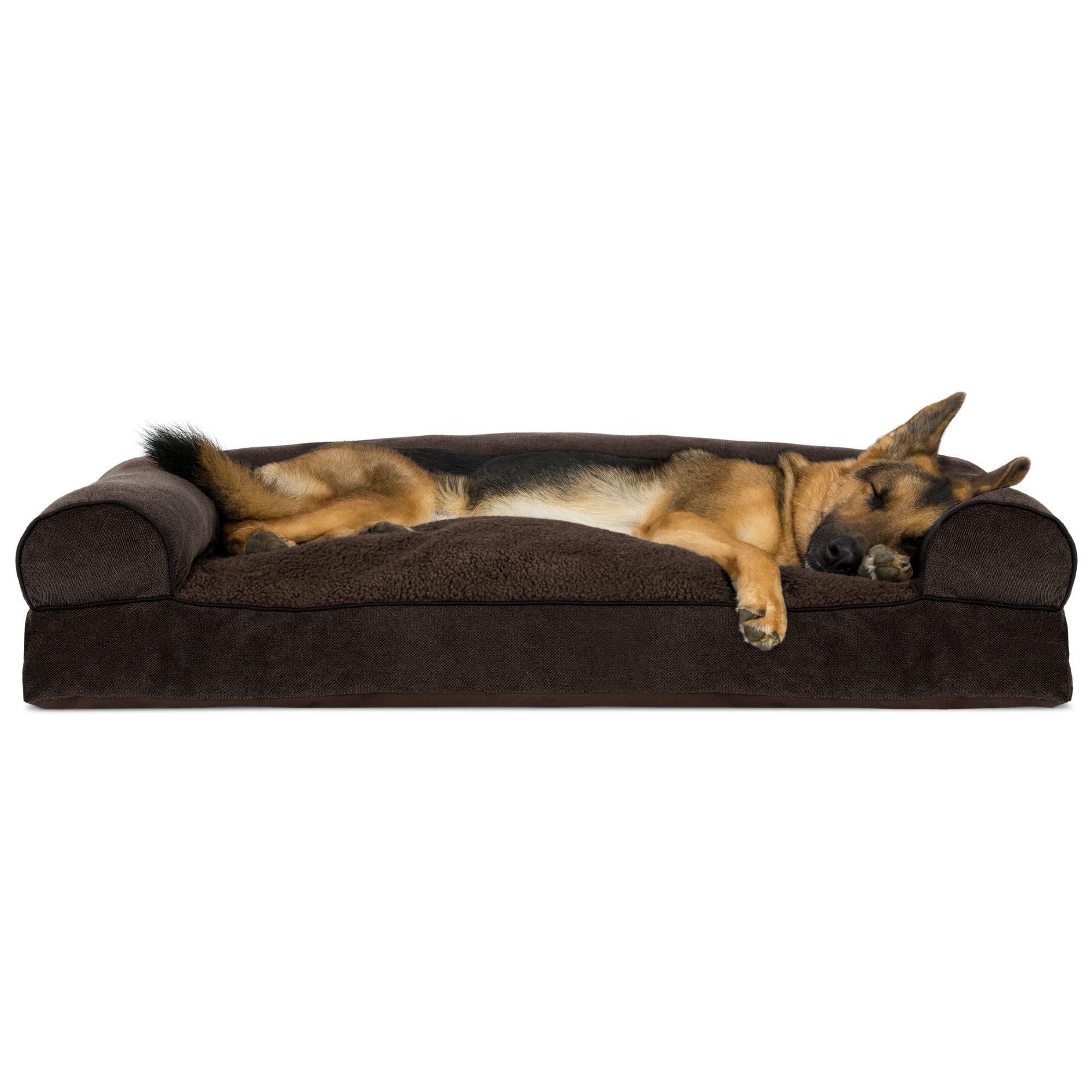 Photo 1 of **STOCK IMAGE IS A REFERENCE ONLY**
Furhaven XL Pillow Dog Bed Sherpa & Chenille Sofa-Style w/ Removable Washable Cover