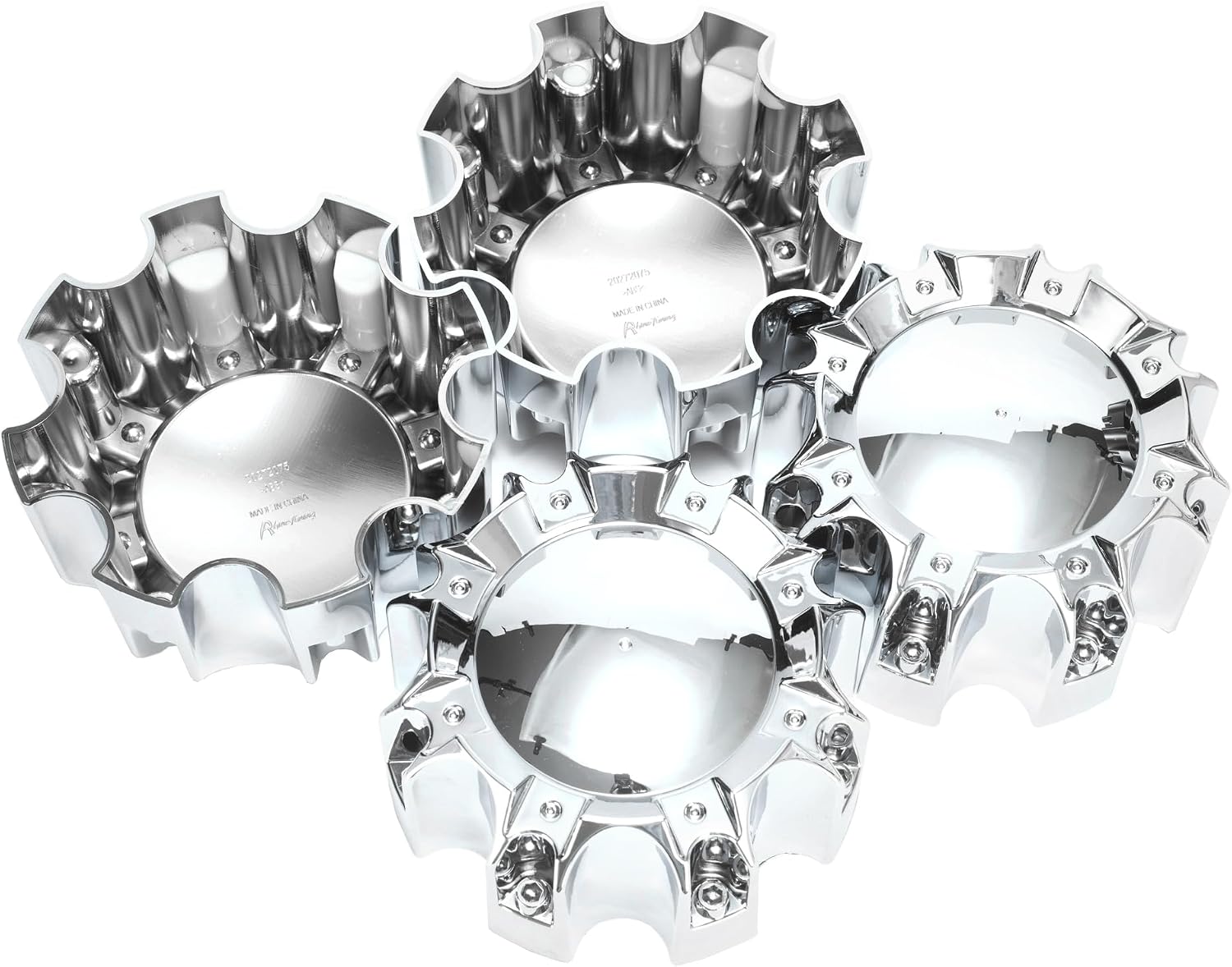 4Pcs 167.5mm(6.59in) Wheel Center Caps Replacement CAO-WX05-165.1-170-8H LG0805-11 Chrome Hub Caps, Compatible with Ballistic 8 Lug Wheel Rim Caps
