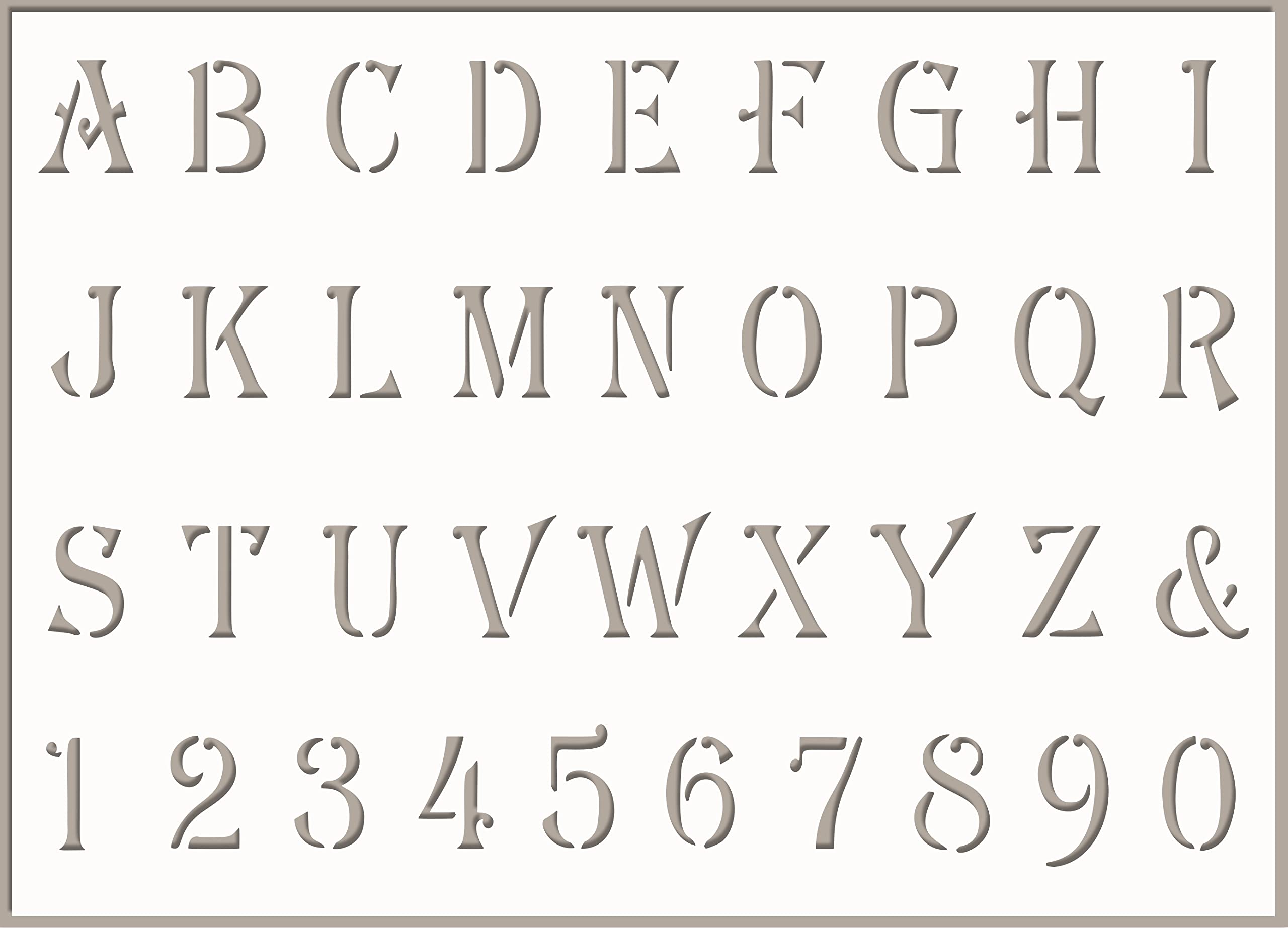 ED Laser Studio Elegant Alphabet Stencil A-Z Uppercase Capital Letter Number for Art Drawing, Craft DIY Writing Lettering Caligraphy Reusable Crafts Art AL13