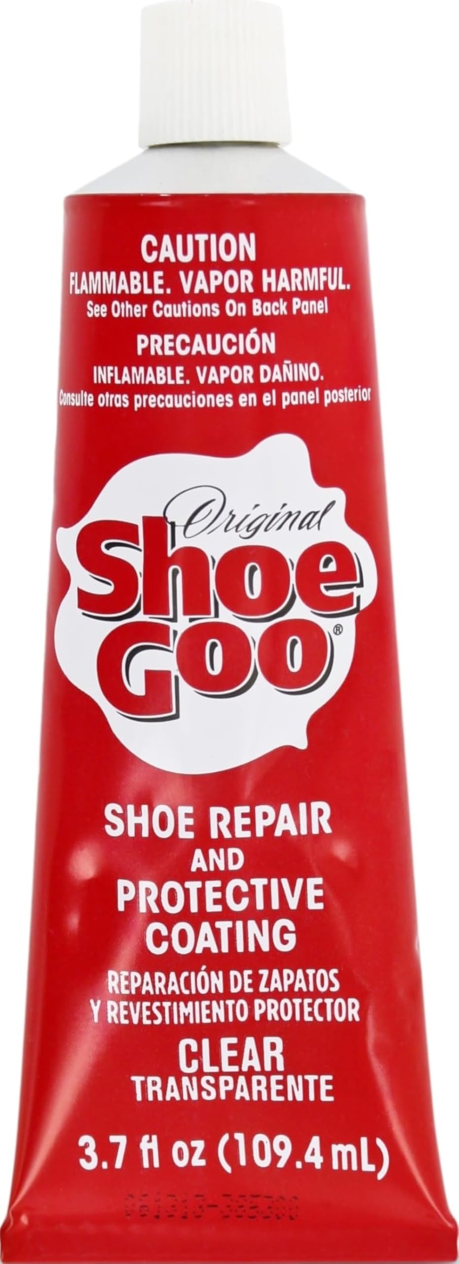 SOF SOLE Original Shoe Goo - 3.7 fl oz Tube - Clear Shoe Glue - Repairs Soles, Heels, Patches Small Holes - Bonds on Contact, Dries Within 24 Hrs, Waterproof - Works on Leather, Rubber, Vinyl, Canvas