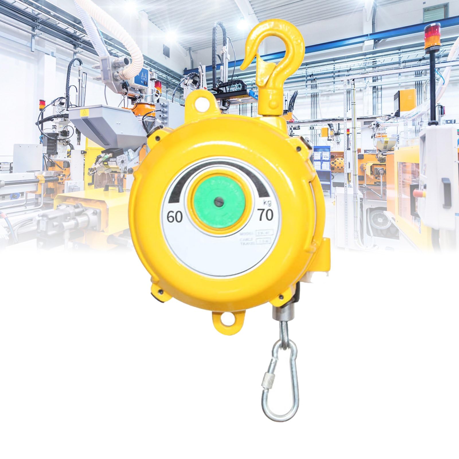 WEKONUMEX Retractable Spring Balancer, Spring Balancer Adjustable With Hook And Wire Rope Multiple Loads(60-70kg)