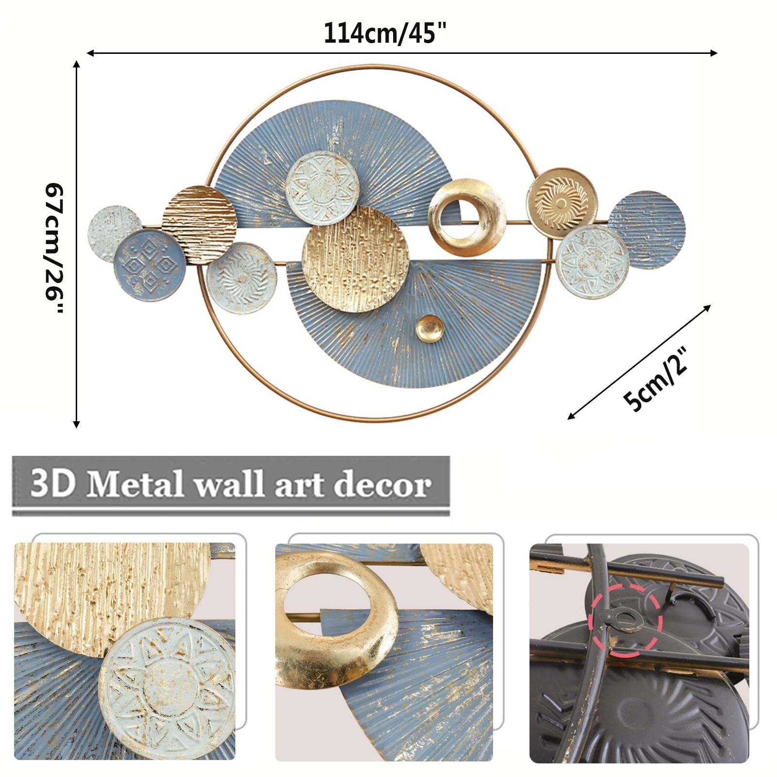 Amazon｜大型 壁飾りアイアン ウォールアート 67x114cm 家の装飾