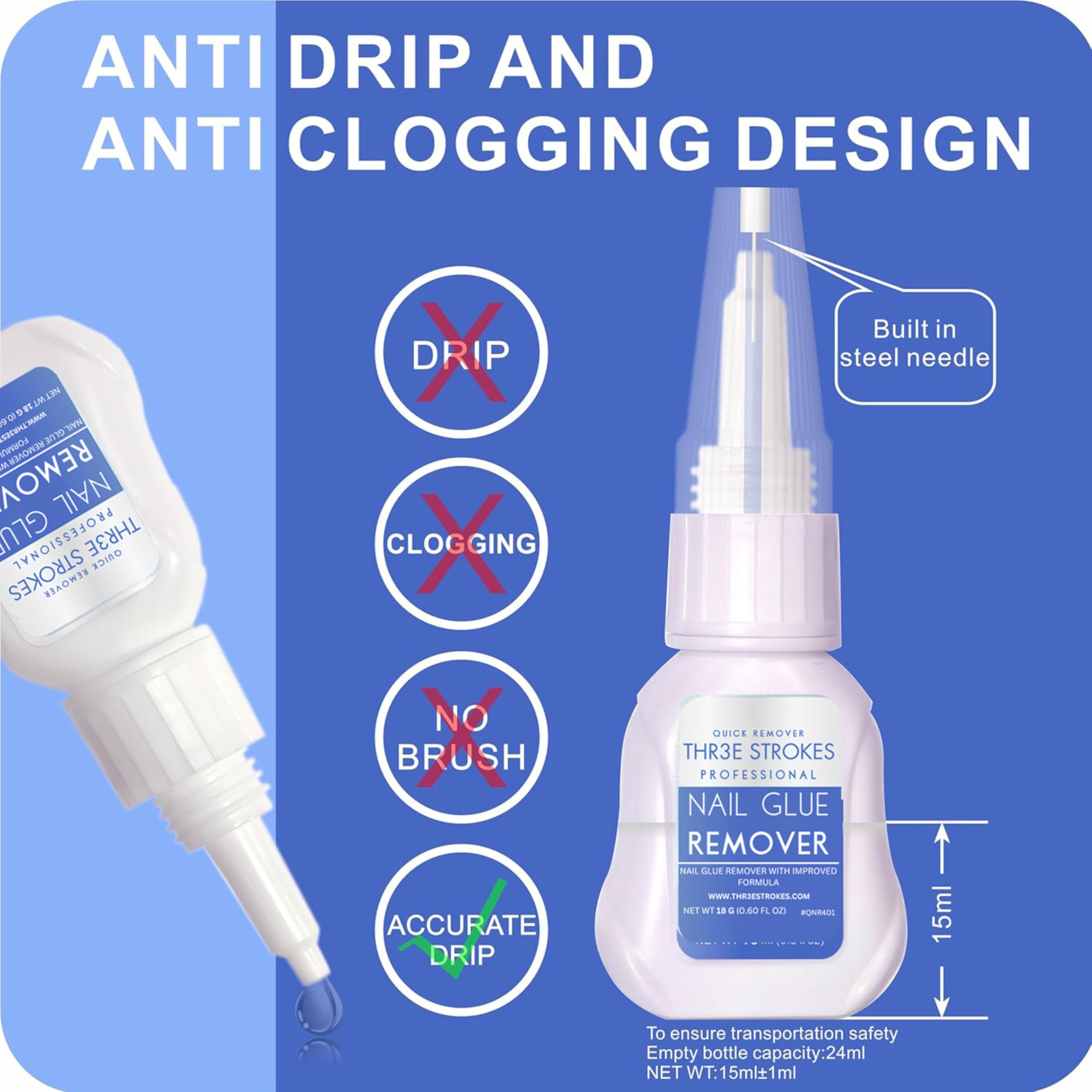 New Upgrade Super Strong Nail Glue Gel and Quickly Nail Glue Remover Kit Press on Nail,G1 Long-lasting 30+ Days Without UV Light,R1 Dropper-type Easily Remove Nail, Salon Professional Bundle (COMBO) 2