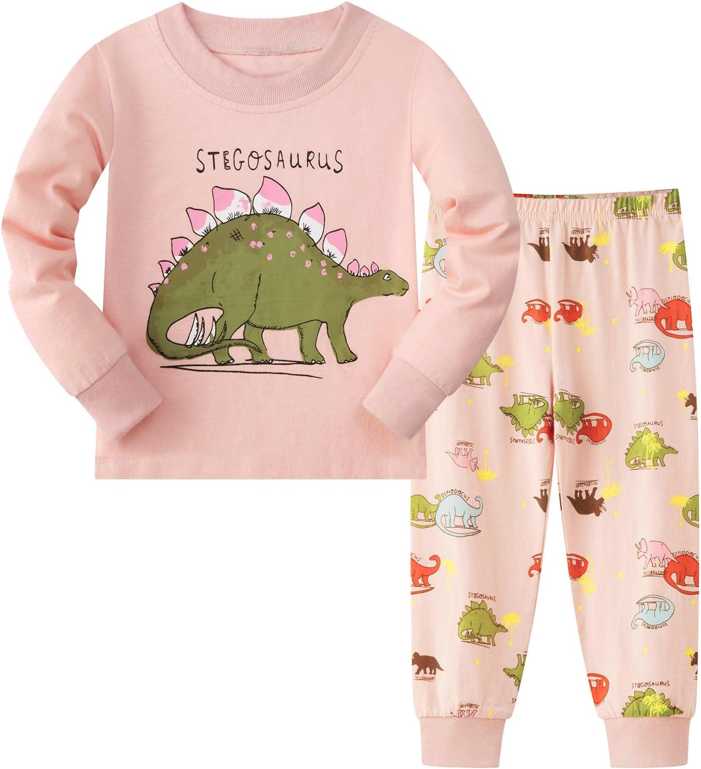 Girls Pyjamas Set Cotton Dinosaur Pjs Long Sleeve 2 Piece Outfit Pajamas Children Christmas Clothes for Kids