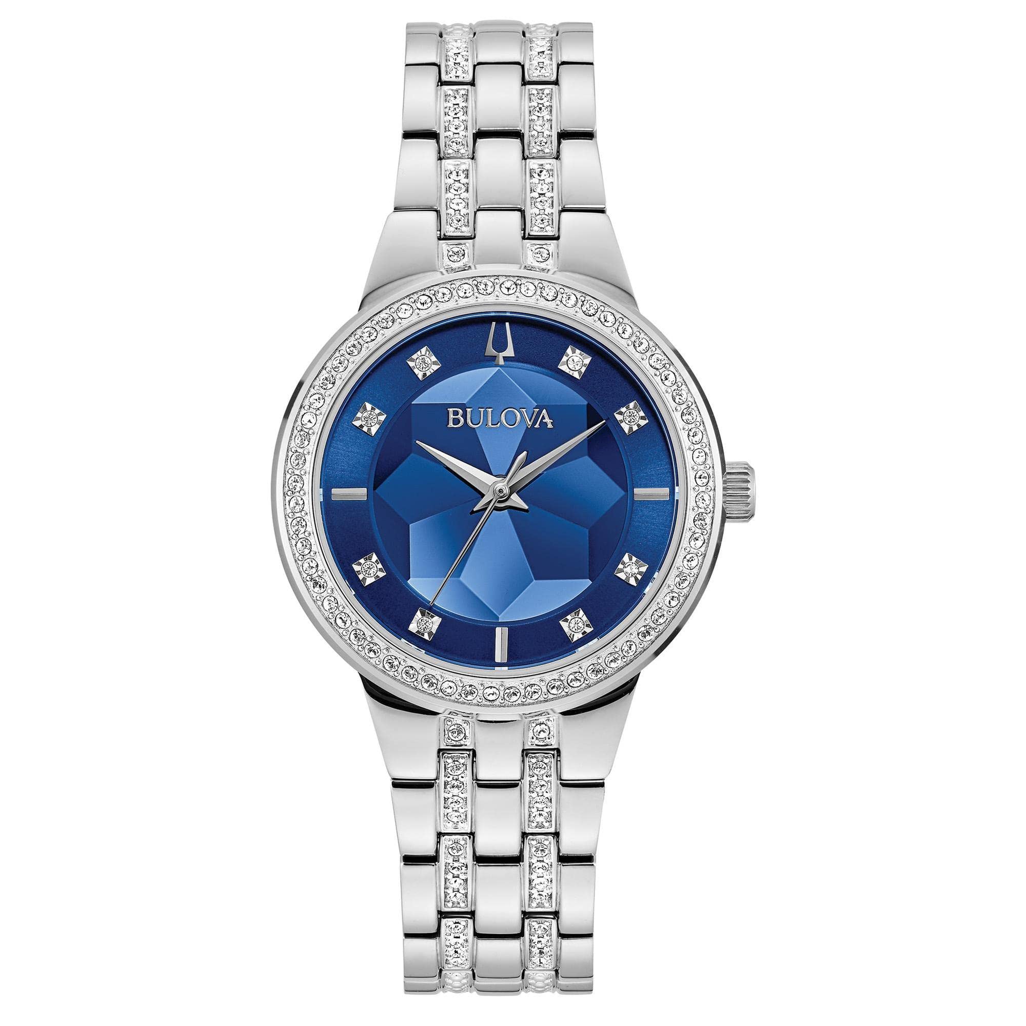 Ladies' Crystal Phantom 3-Hand Quartz Watch, Faceted Mineral Glass Dial