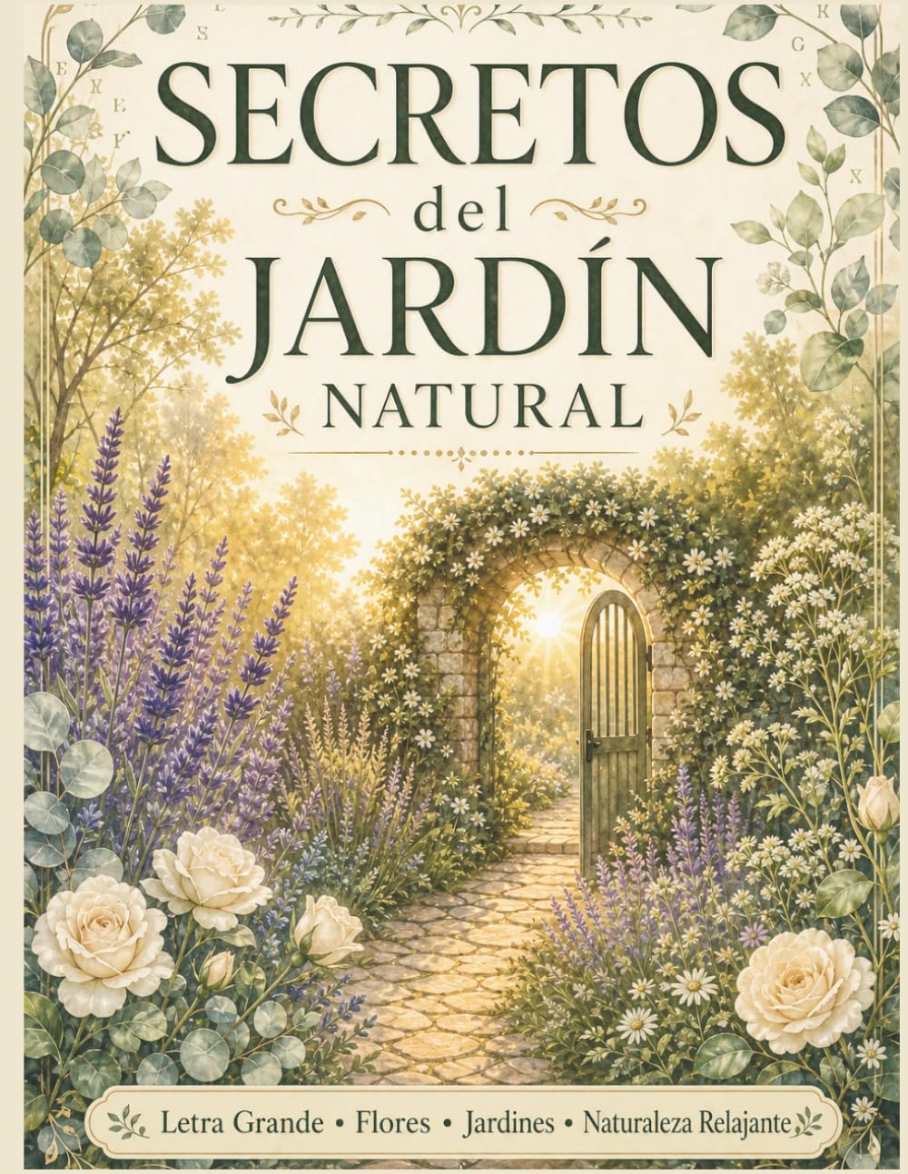 Secretos del Jardín Natural: 100 Sopas de Letras para Adultos en Letra Grande Inspiradas en Flores, Plantas, Árboles y Paisajes Relajantes
