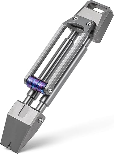 Barra de palanca de titanio, Prybar pequeño de bolsillo, barra de palanca plana, multiherramienta EDC con polea de descompresión, llavero para