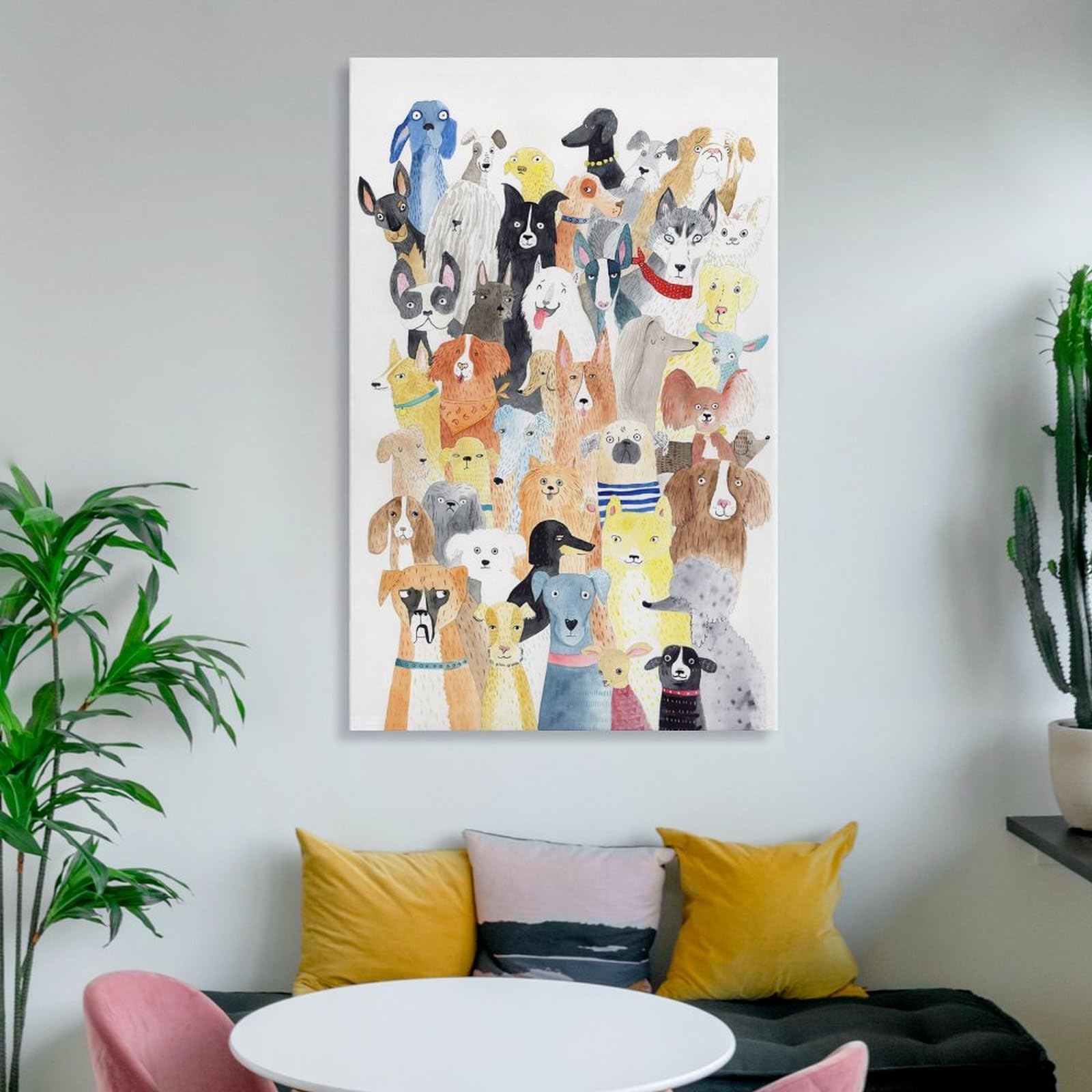 Amazon.co.jp: 北欧の犬のキャンバス装飾の抽象絵画 アートポスター