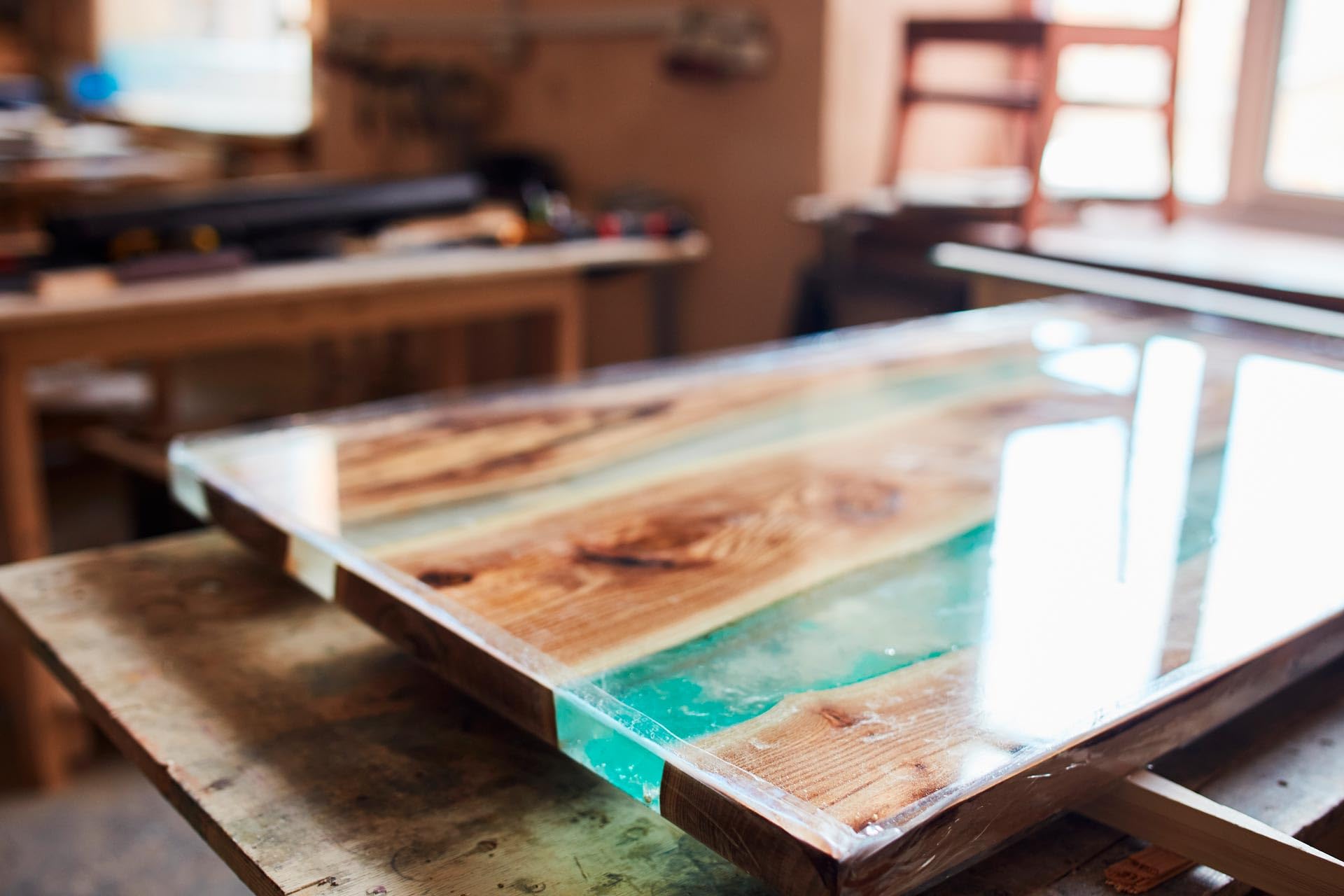 Jovira Pinturas Resina Epoxi Transparente para Manualidades, Obras de Arte, Madera, Mesas Creativas Madera, Joyería Artística, Artesanía Creativa, Bricolaje, 2,4 Kilos (Paquete de 1) H-6