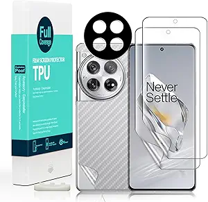 Ibywind Screen Protector For Oneplus 12 5G 6.82"[2 Pack],Flexible TPU Film,With 1Pc Camera Lens Protector,1Pc Back Film,Bubble Free,Easy to install