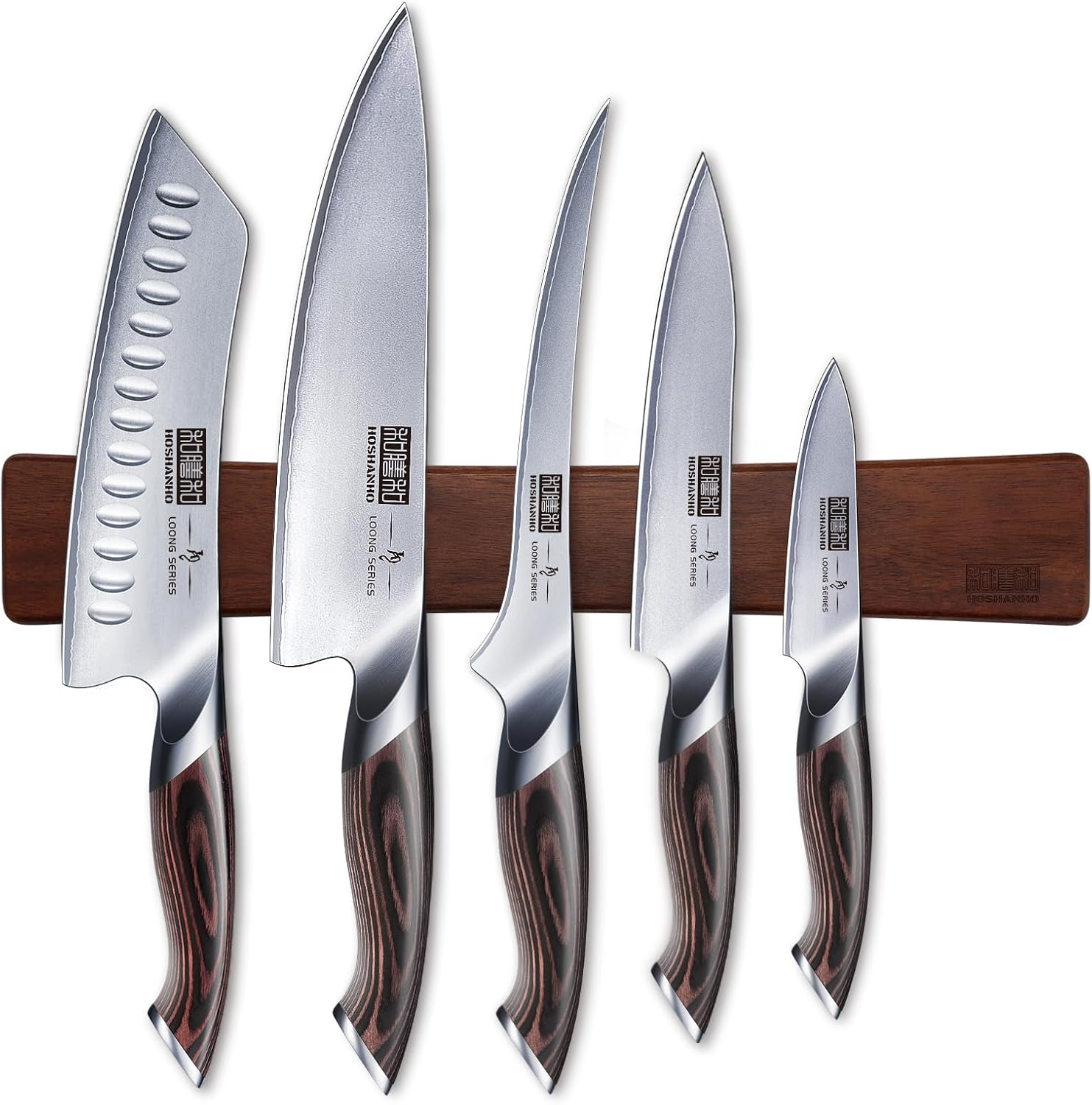Japanese High Carbon Stainless Steel Kitchen Knife Sets＆Magnetic Knife Holder for Wall 16 Inch