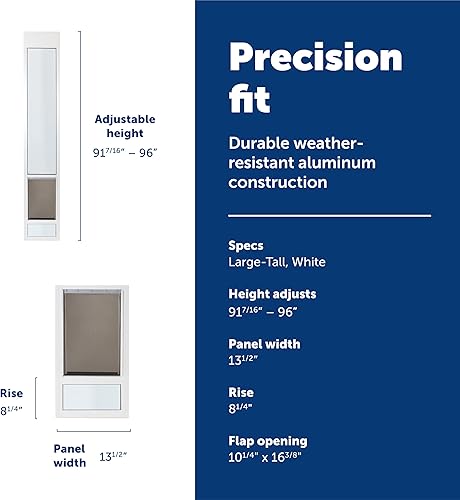 Miniatura 61 de PetSafe Libertad de aluminio Patio Panel de vidrio deslizante Puerta de cristal y gato, ajustable 76 13/16 pulgadas a 80 11/16 pulgadas - Puerta