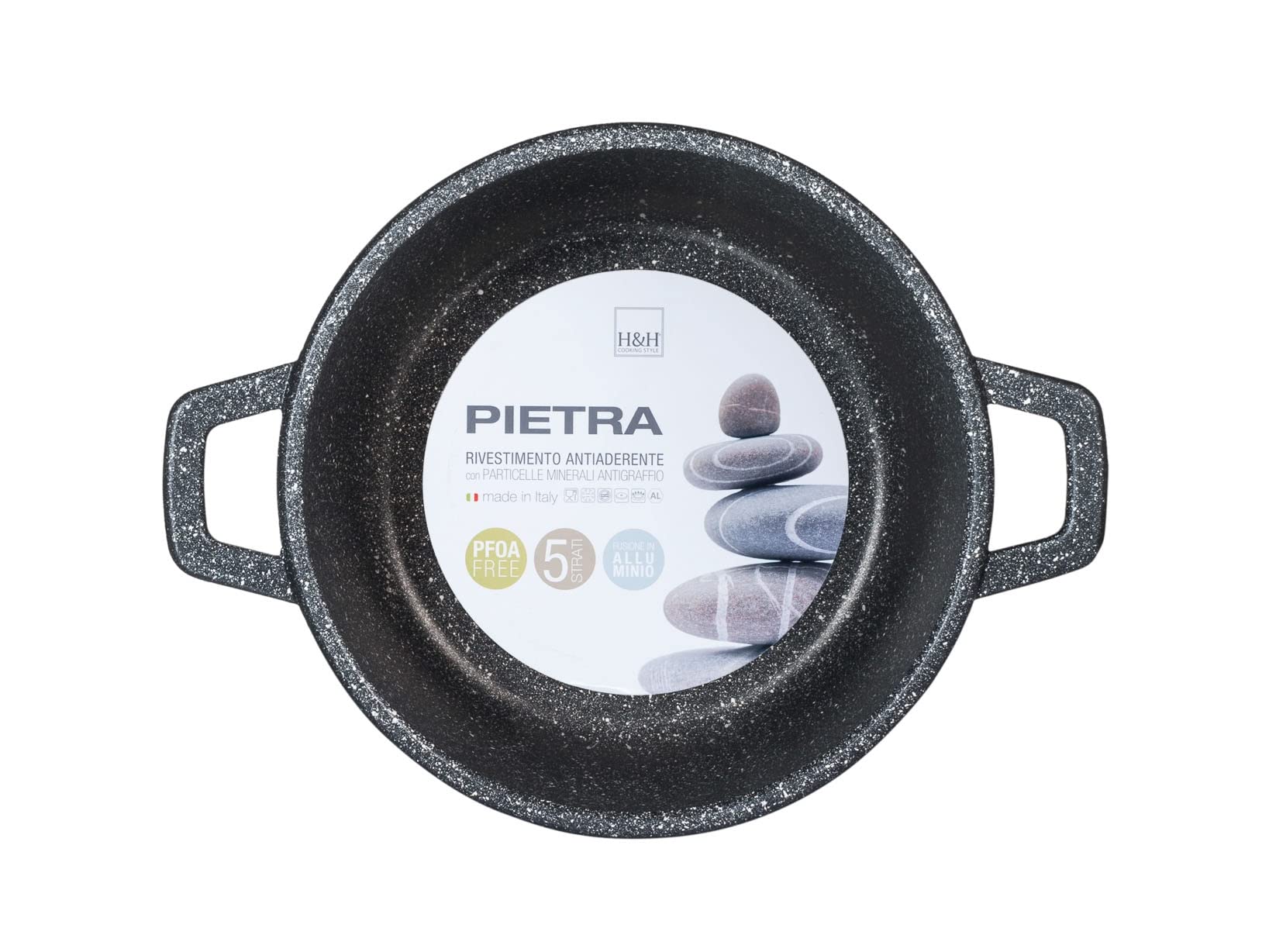 H&H Casserole antiadhésive en Pierre de 20 cm de Haut