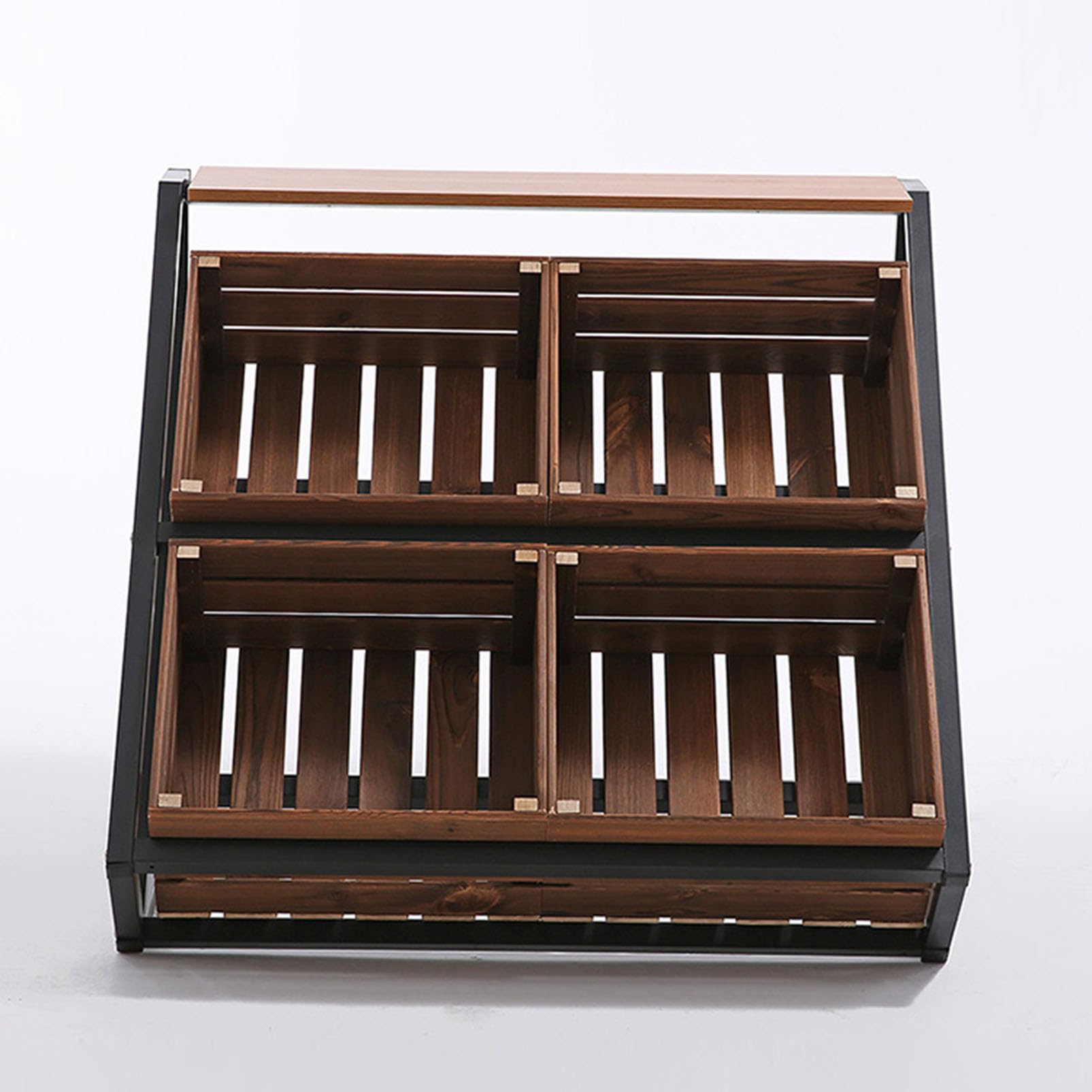 Espositore per Punti Vendita - Ampio Porta cestini per Pane, Verdura e Frutta, Organizer per Confezioni Alimentari Resistente per vetrine, fiere, venditori, Centri Commerciali