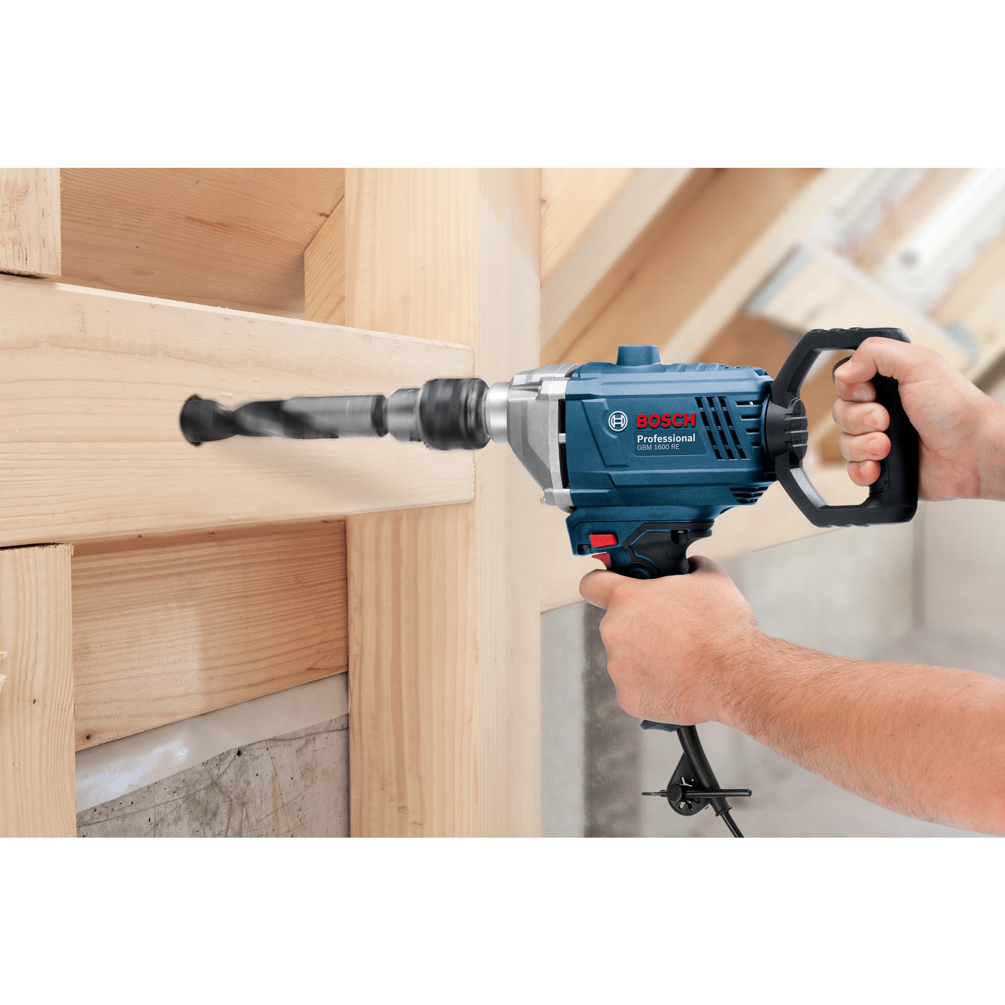 Bosch Professional Trapano GBM 1600 RE (incl. impugnatura supplementare, chiave per mandrino, mandrino a corona dentata 16mm)