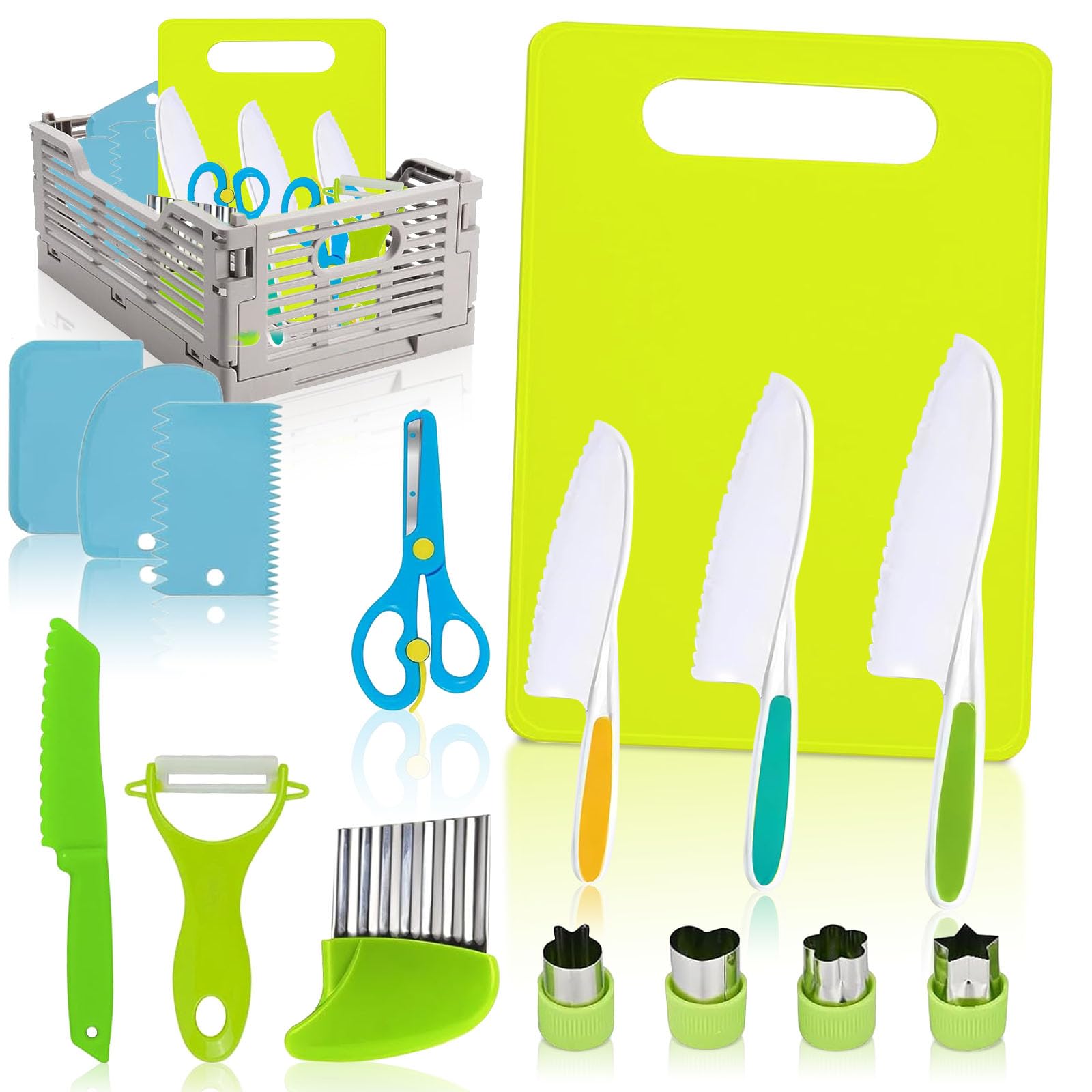 Kit Couteaux Enfants JoltJive - Couteaux Sécurité Montessori Pour Fruits Et Légumes - 13 Pièces