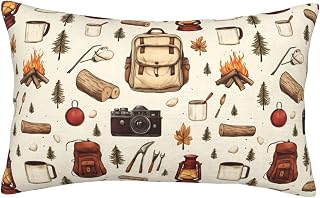 Camping Tools Print Pillowcases 14x20 inches - Decorative Soft Microfiber Pillowcases with Zipper, Throw Pillow Covers Travel Pillow Case