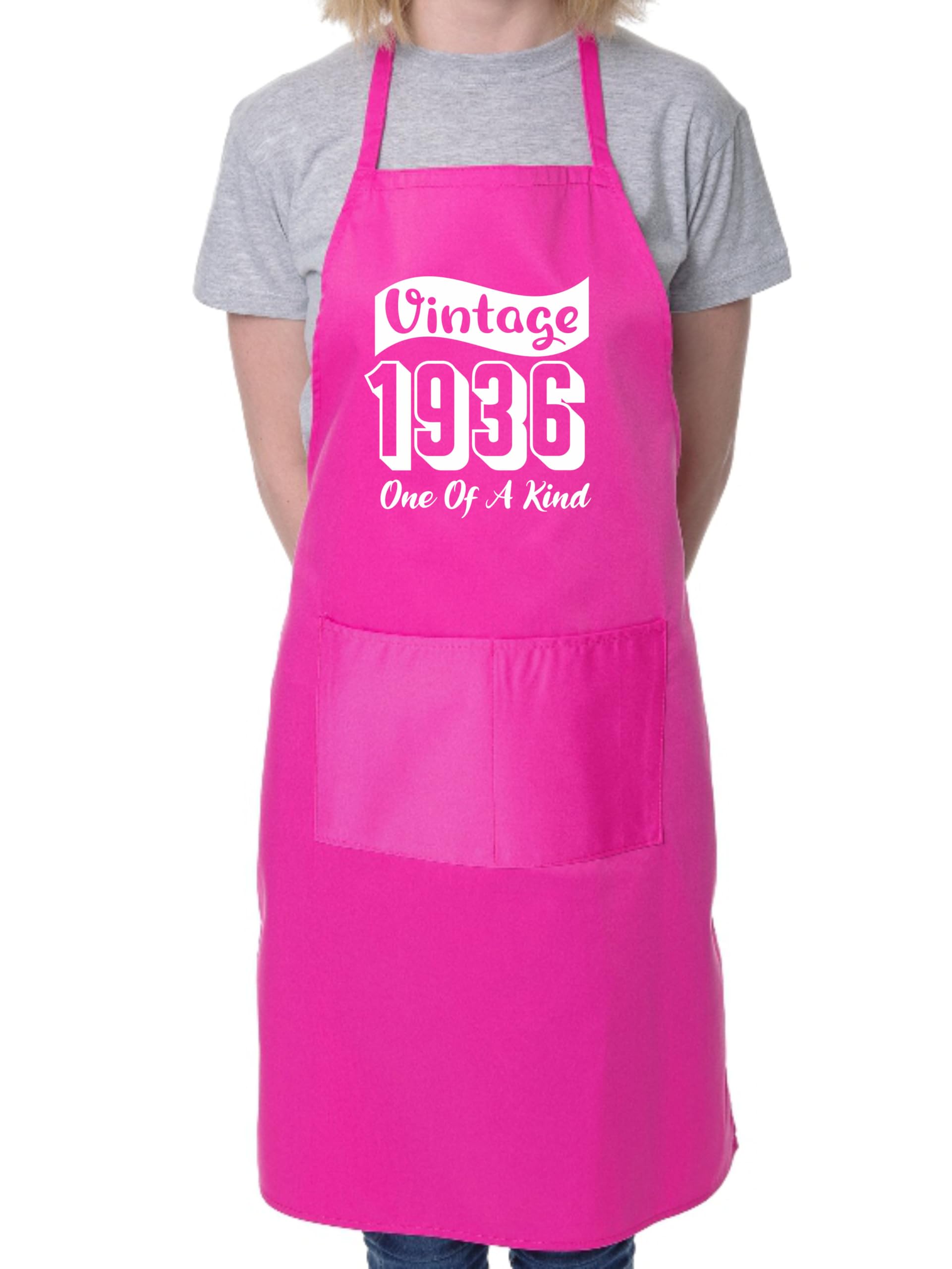 Print4U Vintage Birthday 1936 90th Birthday Funny Apron Novelty Baking BBQ Pink