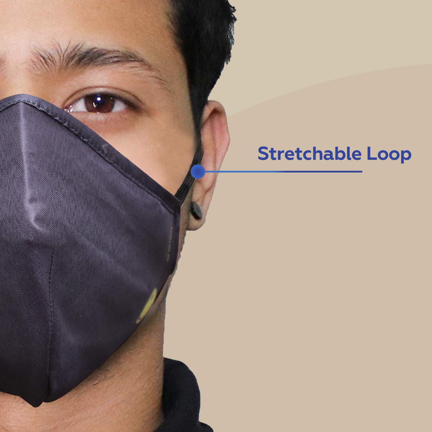 ORILEY ORSM07 Smiley Washable & Reusable Face Mask with 2 Replacement Filter & Adjustable Headloop Elastic Breathable Protective Mouth Cover (5 Pcs) 1