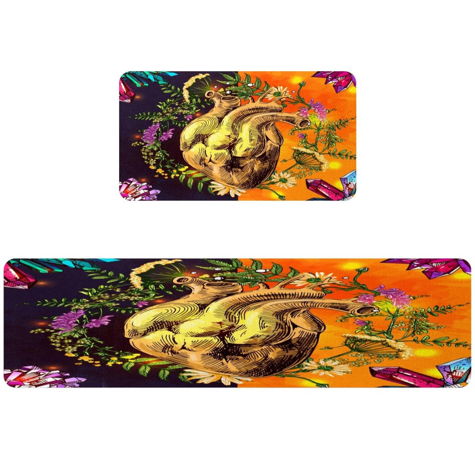 Alfombrillas de cocina lavables VAPOKF juego de 2 alfombras antideslizantes para pasillo
