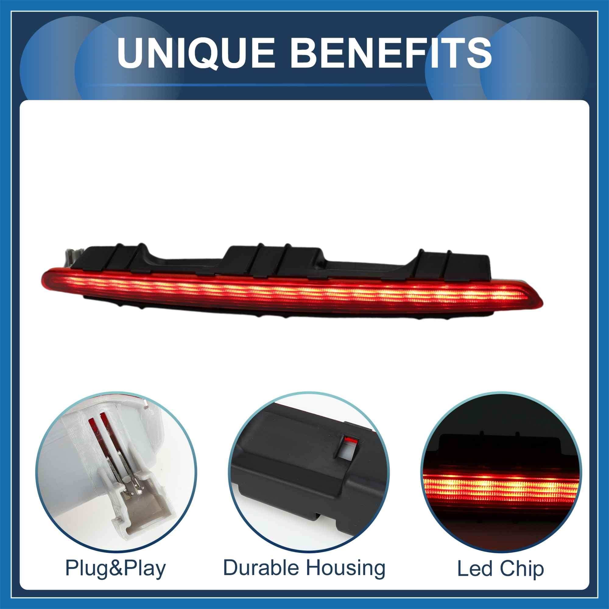 A ABSOPRO Terzo Stop a LED per Mercedes Benz Classe SLK W171 R171 2004-2011, Alloggiamento Rosso in Plastica Impermeabile Luce di Stop Montata in Alto 3a Posteriore Centrale Sostituzione