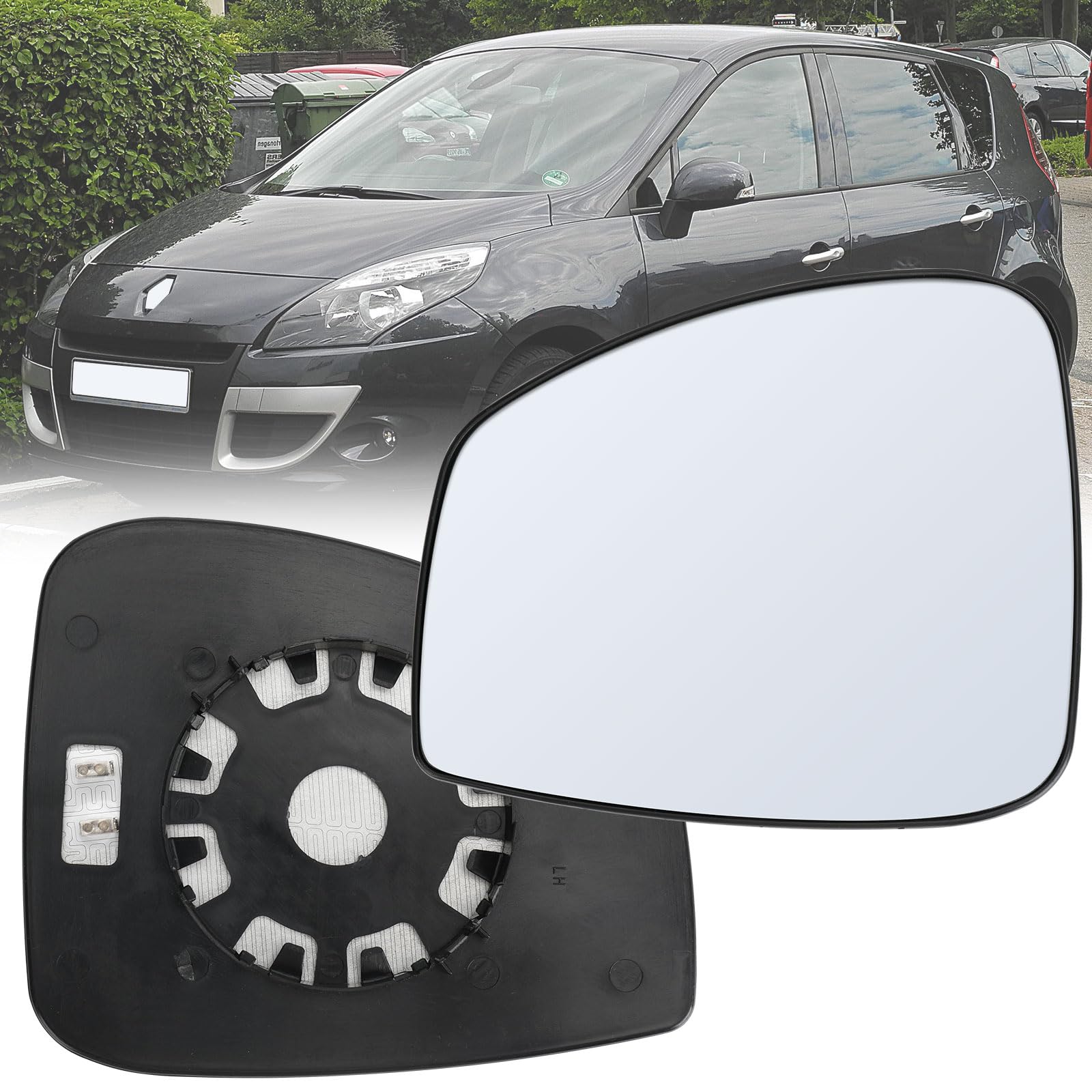 Verre De Rétroviseur Remplacement Pour Renault Kangoo I 1997-2003 - Rétroviseur Extérieur Chauffant Réglable (Droite)