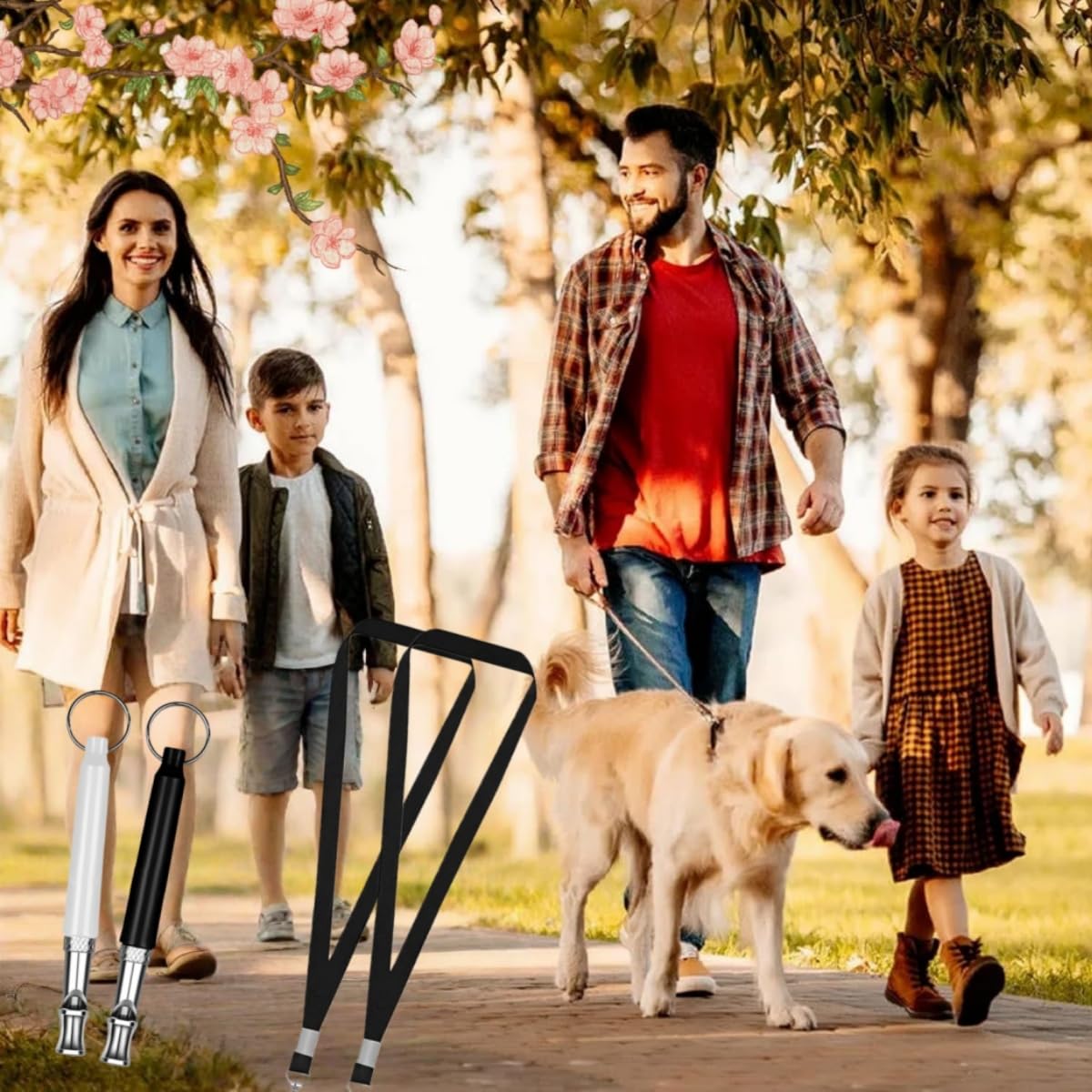 Sifflet à Ultrasons pour Chien Silencieux,2 Pièces Sifflet Anti Aboiement Haute Fréquence Réglable,pour Le Dressage et Le Rappel,avec Lanière,Outil d'Éducation Canine Sifflets de Rappel