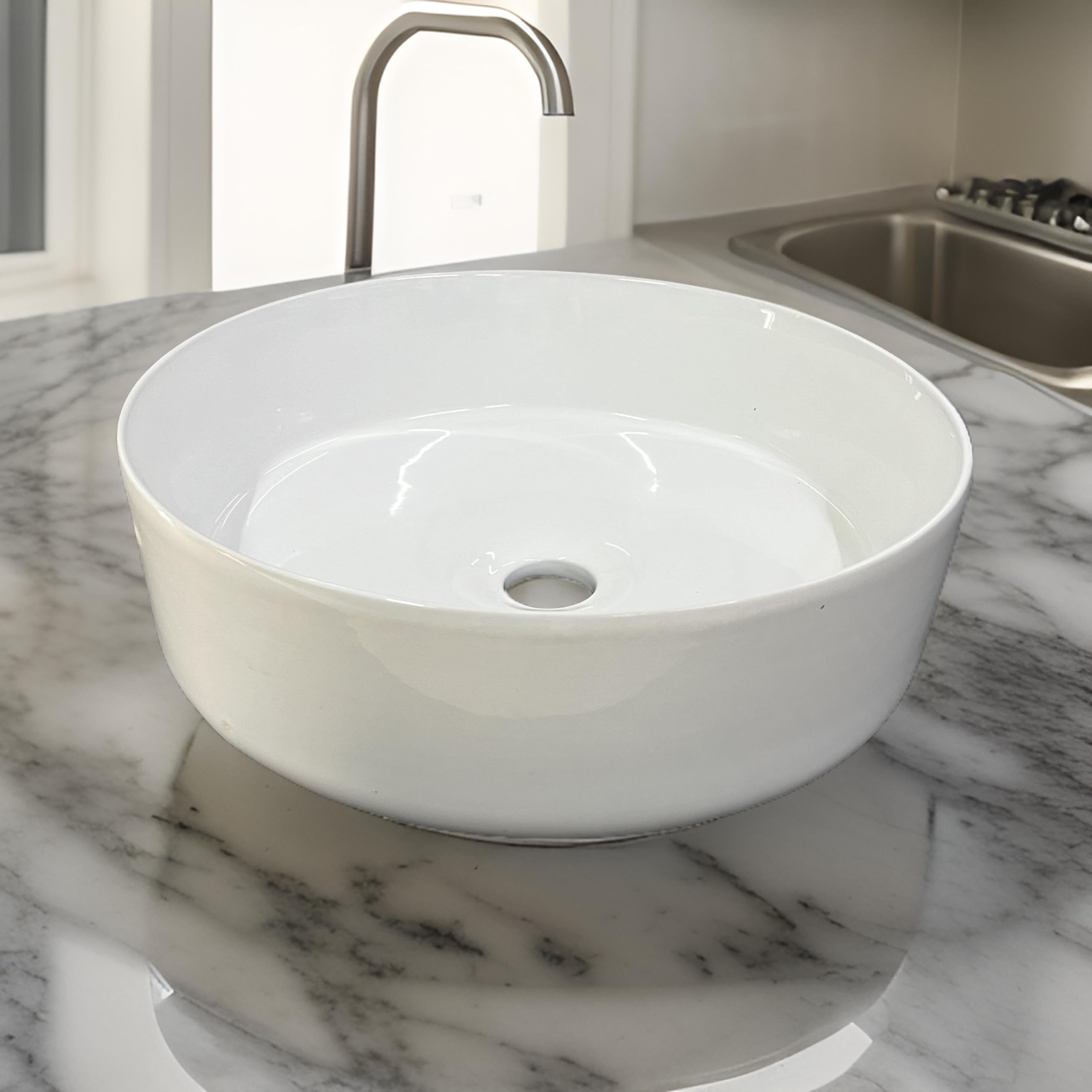 OSOSAM Orbit Ceramic White Countertop Wash Basin Designer Table Top Sink for Bathroom, Hotel & Home (B0D95LBLTY) Amazon Price History, Amazon Price Tracker