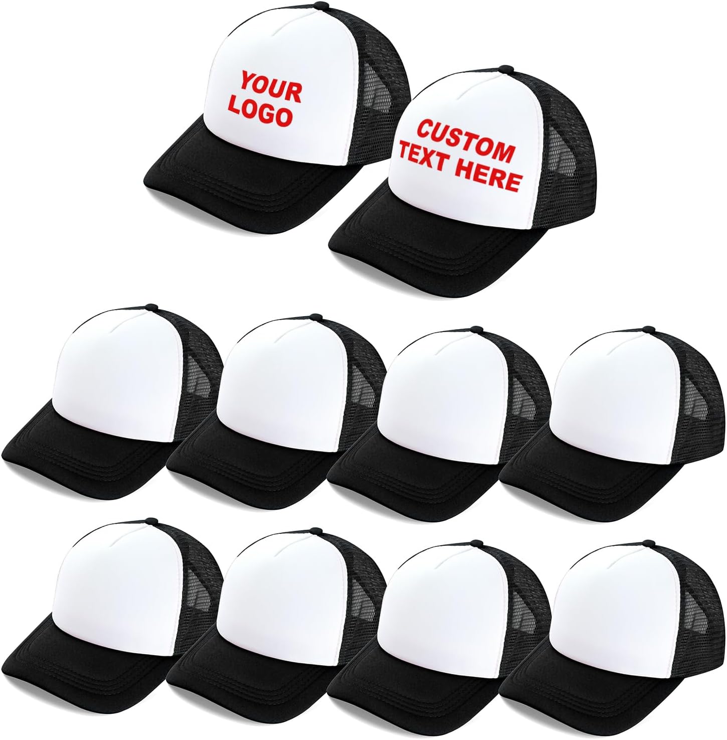 10 Pcs Trucker Hats Blank Baseball Cap Mesh Polyester Bulk Trucker Hat for Men and Women
