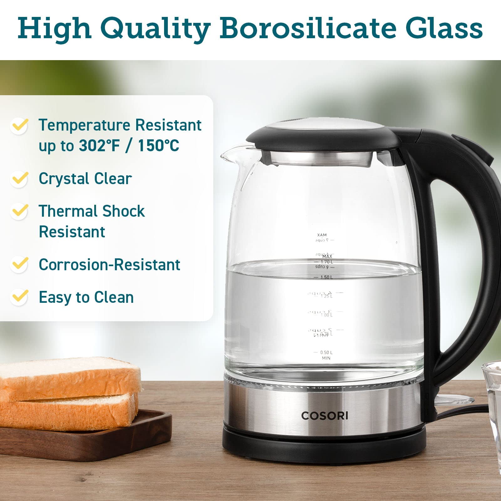 Buy COSORI Electric Kettle for Boiling Water, Stainless Steel Filter