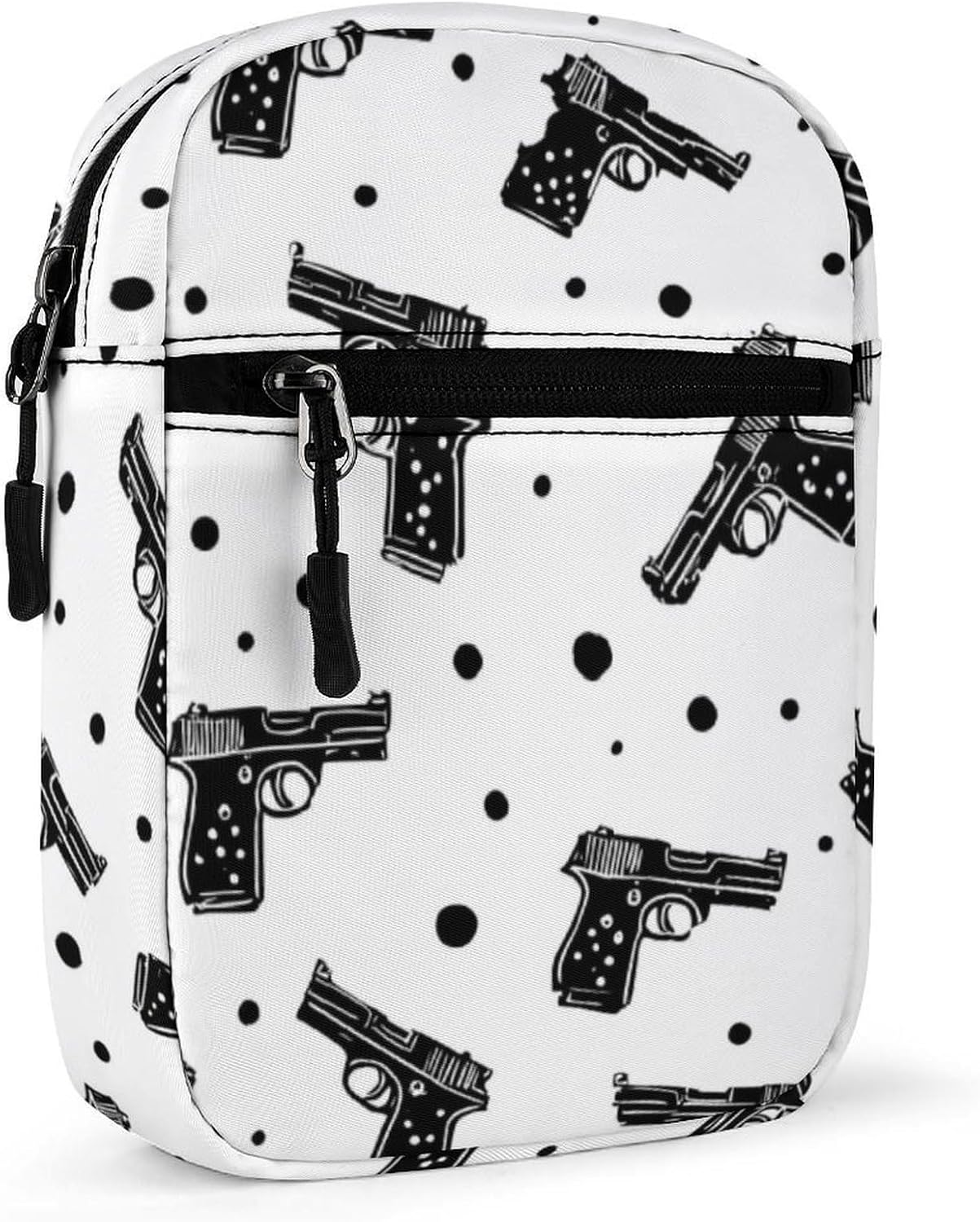 Guns Bullet Holes Small Crossbody Bag Sling Shoulder Satchel | for women men,work travel workout,detachable and adjustable shoulder strap