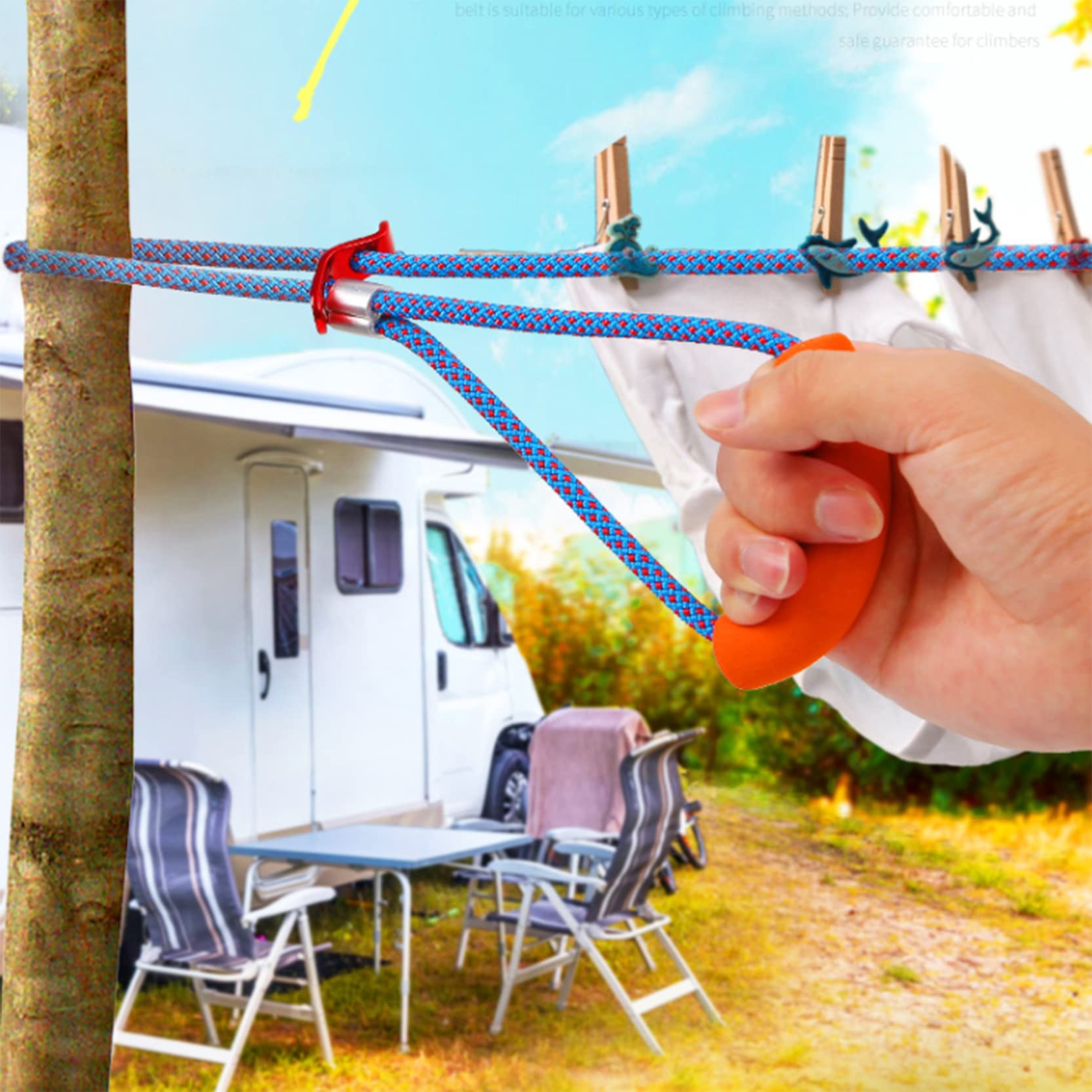 Cuerda de tendedero de 8 mm para exteriores, cuerda de lavado resistente, alambre de acero fuerte, núcleo interior de 5/10/15 m, tendedero portátil, resistente al viento, duradero para camping, viajes