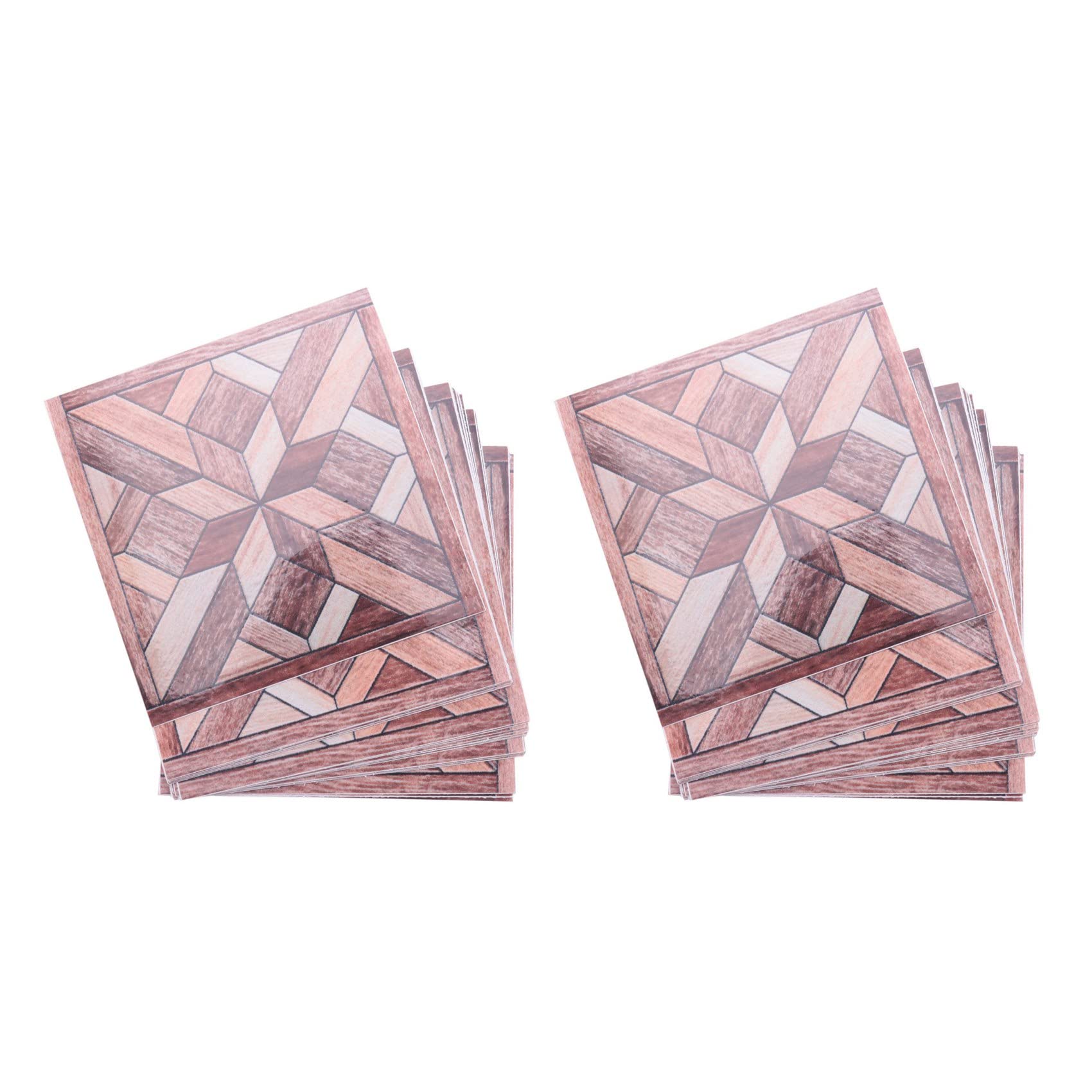 Hndhbfgrt 40Pcs Wood Grain Pattern Tile Sticker Self Adhesive Tiles Art Diagonal 3D Floor Sticker for Bathroom Kitchen Decor