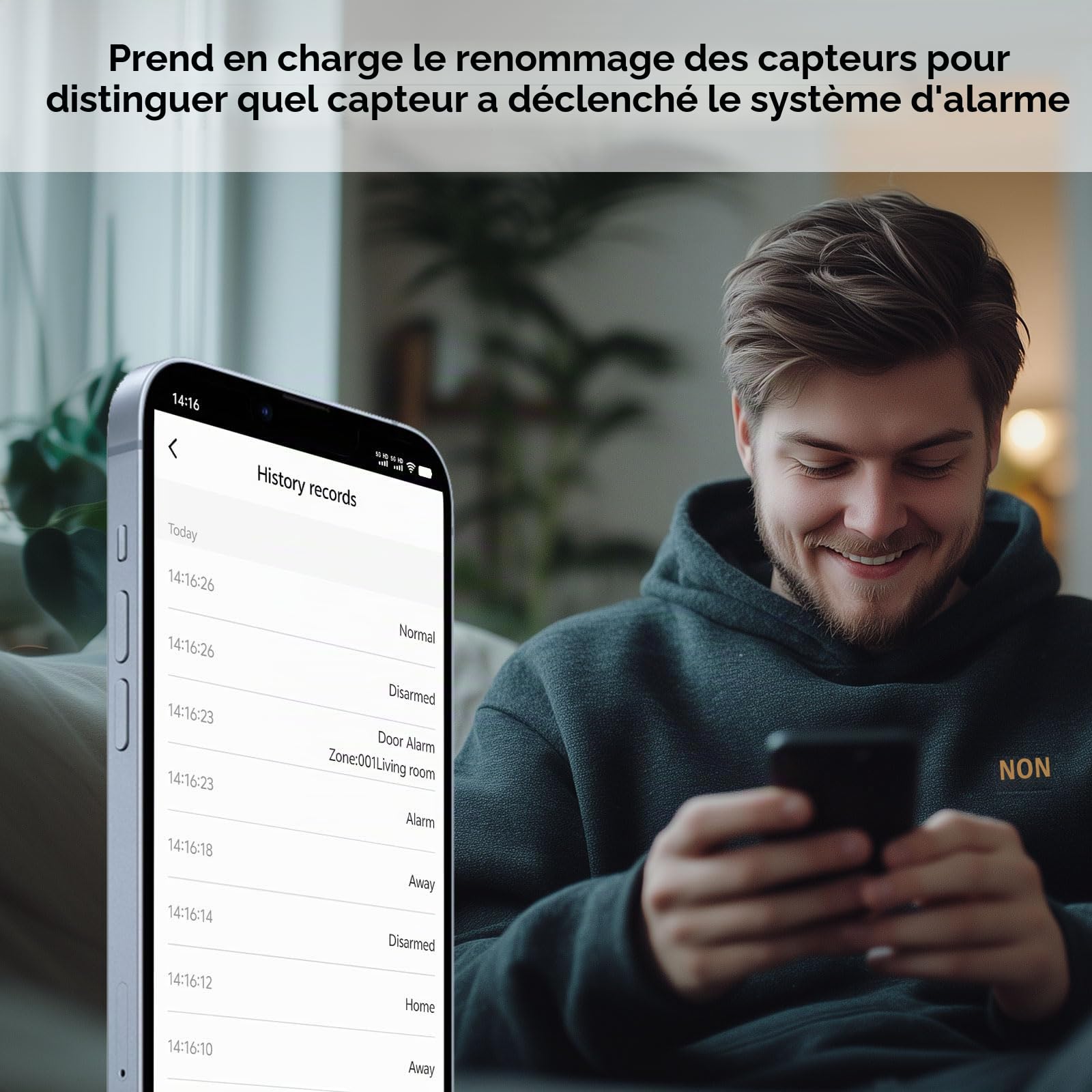 XNY Alarme Maison sans Fil Intelligent WiFi - 8 pièces Système Alarme Maison 4G avec APP Alertes - Détecteur de Mouvement, Télécommandes, Capteur de Fenêtre et de Porte, Sirène, Compatible avec Alexa