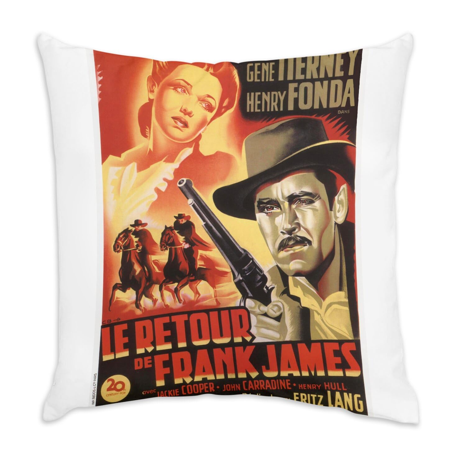 Coussin de garnissage inclus Frank James poster cinéma rétro 40cm