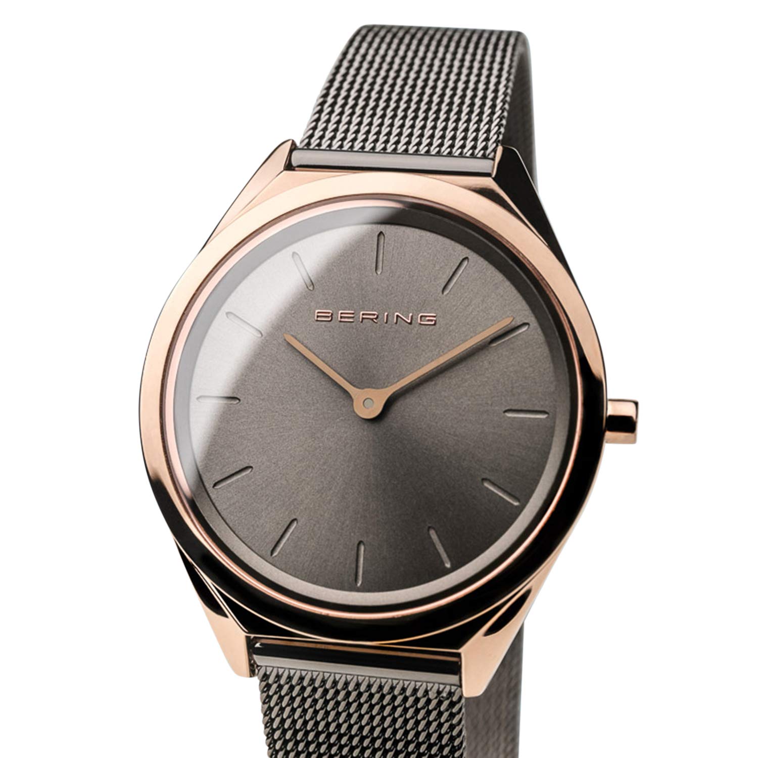 Bering Unisex Quarz Uhr | Armbanduhr 31 mm Edelstahlgehäuse und Zifferblatt | Milanaisearmband | Saphierglas | 3 ATM | 17031