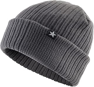 WTfbeusd Men's hats Men's winter hat knitted wool beanie hat Men's warm skull hat knitted double thick outdoor ski hat (Colour Name : 4, Size Name : One size)