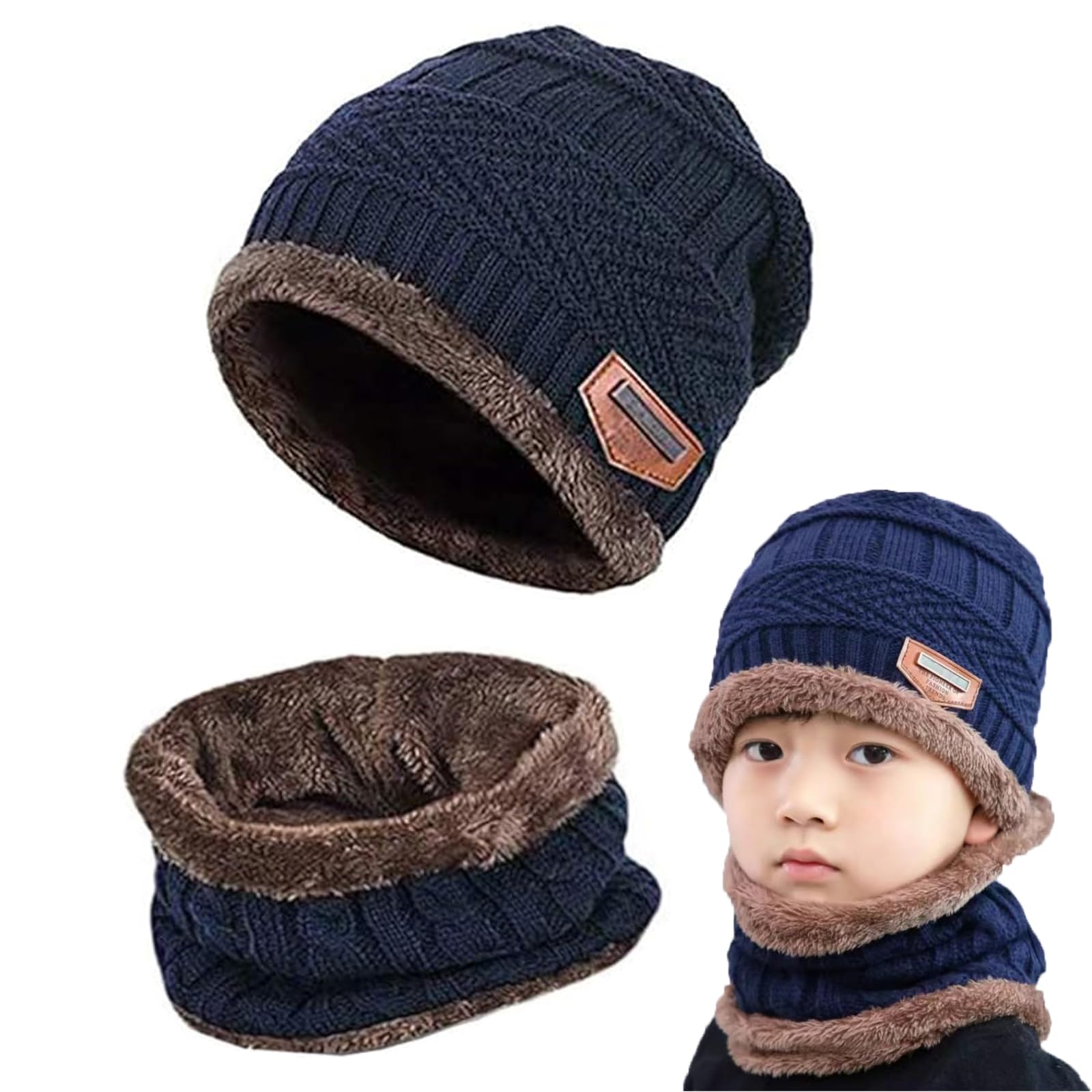 Ensemble Bonnet Et Écharpe Enfant Gxlaihly - Hiver Tricoté | Pour 5-14 Ans