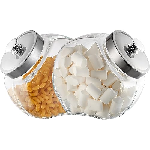 HyperSpace Glass Penny Jar, Candy Jar, Cookie Jar, Kitchen Canister, Set of 2 (73OZ)