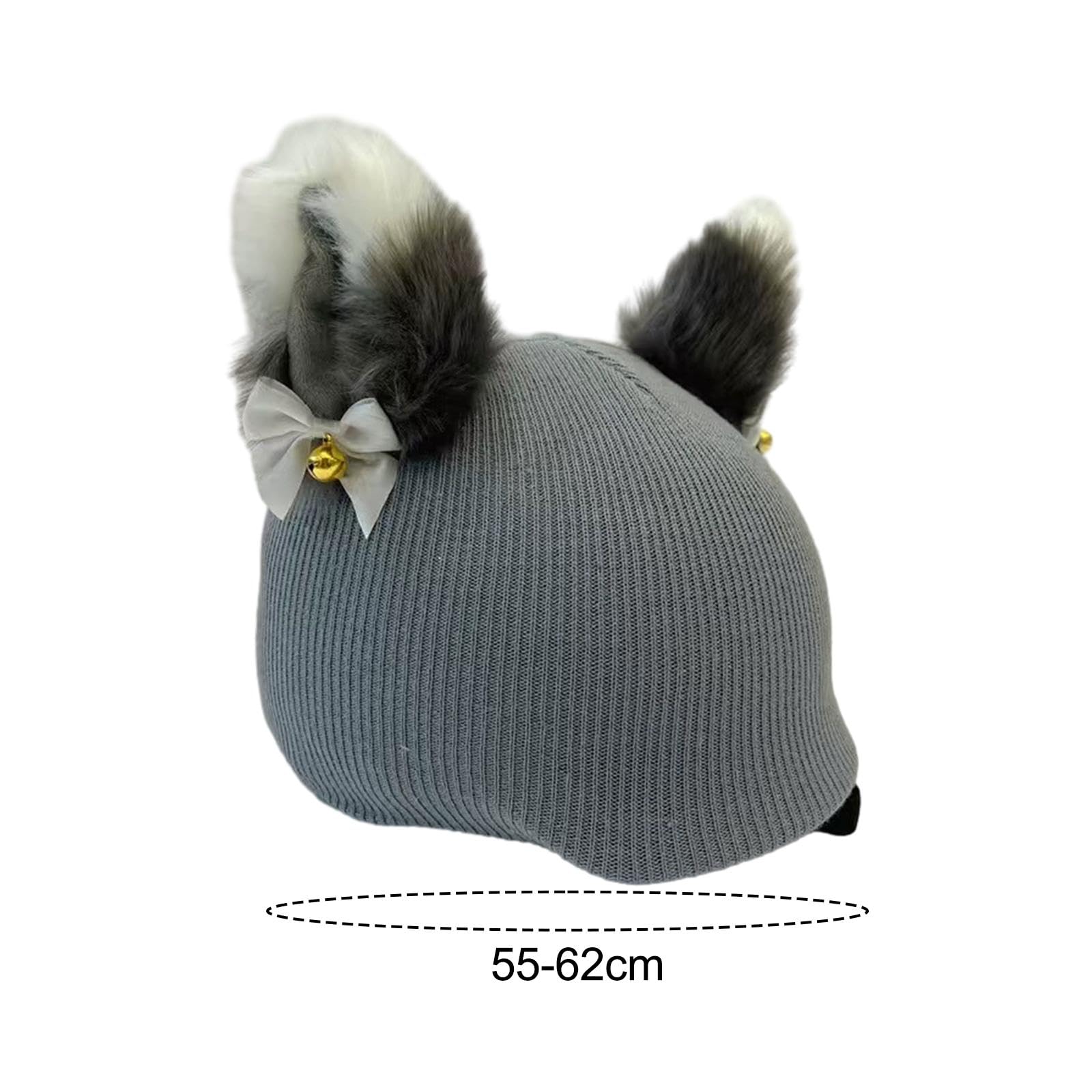 Pokrowiec na kask narciarski śnieg ochraniacz kreatywny sporty zimowe kask narciarski dekoracja szary kotek, szary kot, 55-62 cm