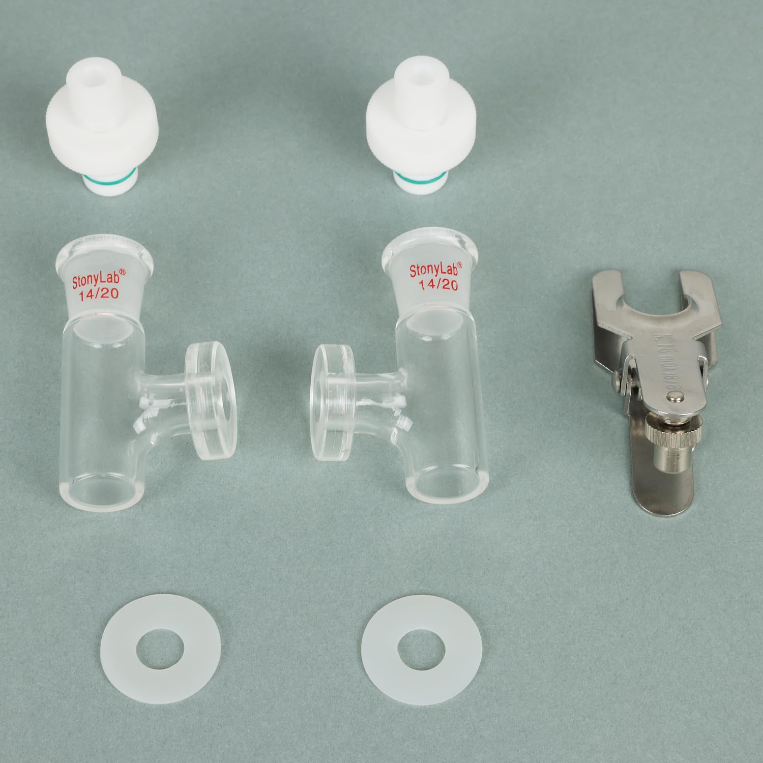 stonylab Células Electrolíticas de Tipo-H, Célula de Vidrio Electroquímico de Intercambio Iónico de Doble Celda de Vidrio Borosilicato Reemplazable, Reactor Tubular Sellado para Electroquímica, 5 ml