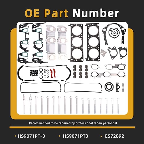Miniatura 3 de JAVOUKA Juego completo de juntas de culata con pernos, kit de juntas de culata del cilindro del motor, compatible con Chevy Equinox 2005-2009, para