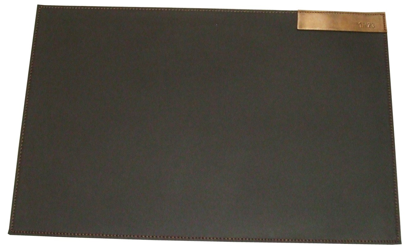 Schreibunterlage Schreibtischunterlage echt Leder ca. 70 x 46 cm Antik schwarz Jahreszahl 1973