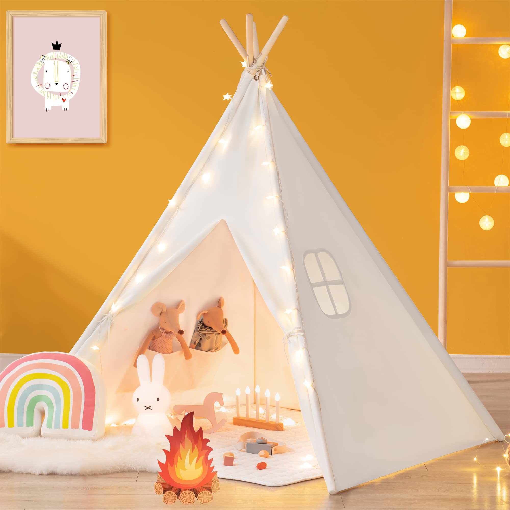 Tiny Land Kids Teepee With Lights