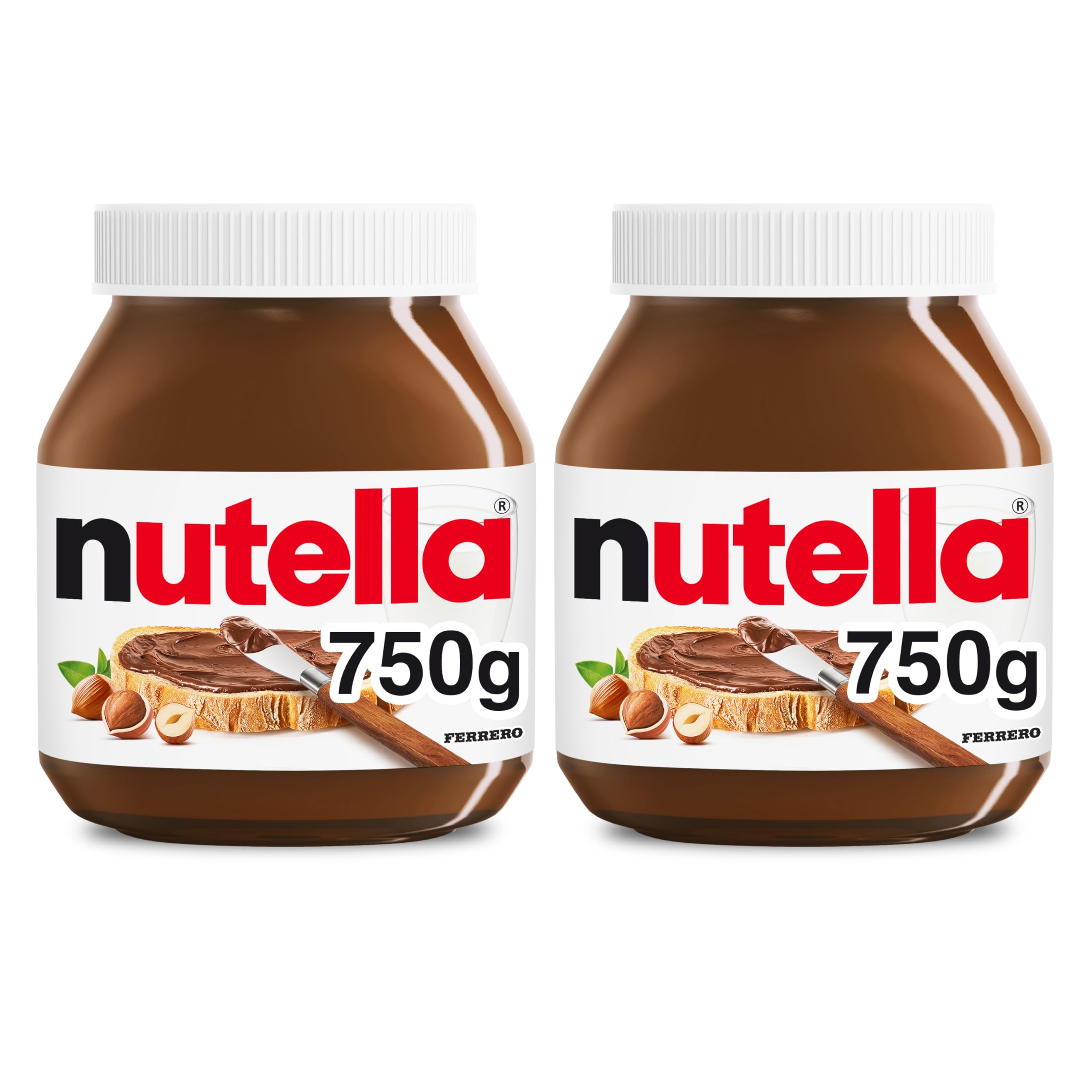Nutella Hazelnut Spread with Cocoa, Creamy Hazelnut Spread, Breakfast Favorite, 26.5 oz Jar (Pack of 2)
